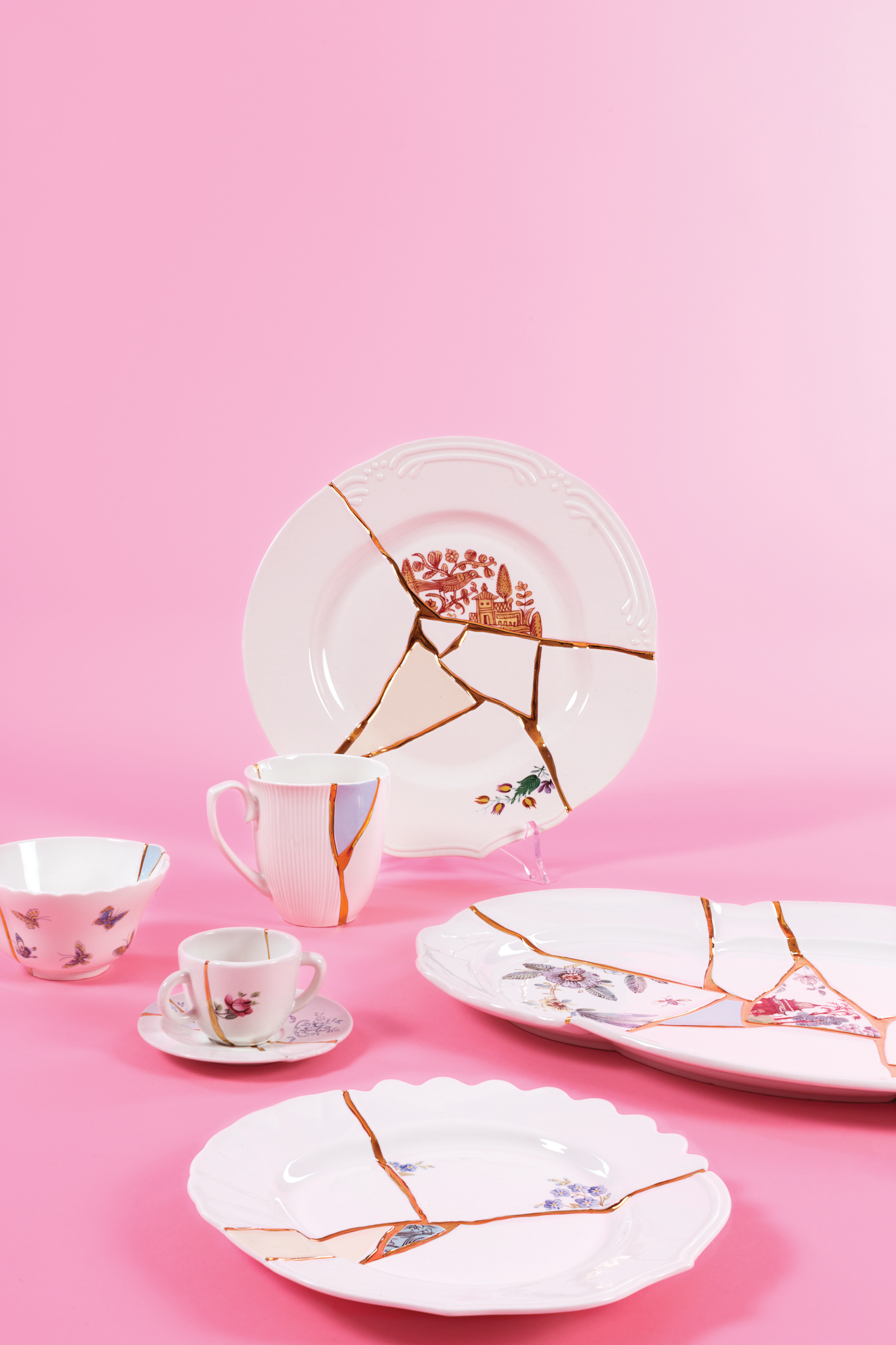Kintsugi Dessertteller mit Gold-Akzenten für Nachtisch
