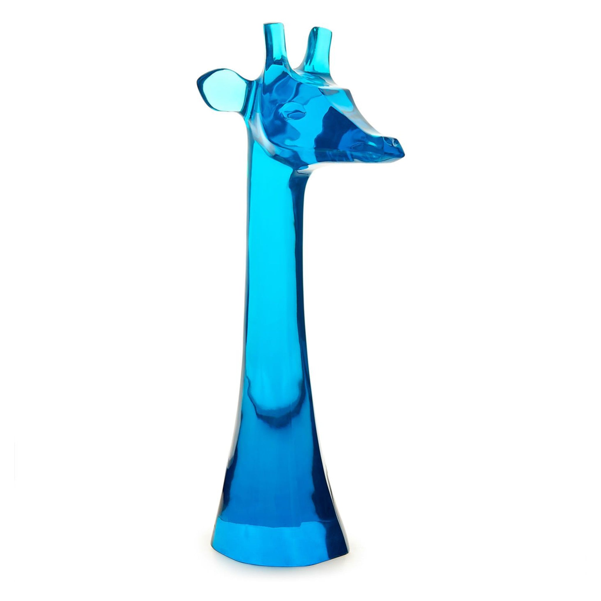 Jonathan Adler Acryl-Giraffe in lebhaftem Türkis, perfekt für moderne Wohnräume.
