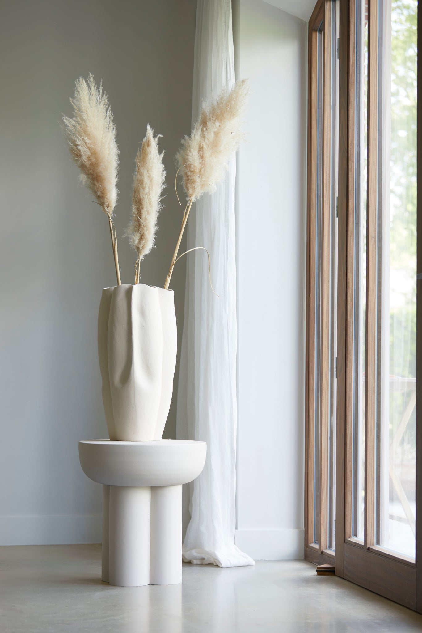 Beistelltisch MIKOLA matt creme Ø46x50 cm