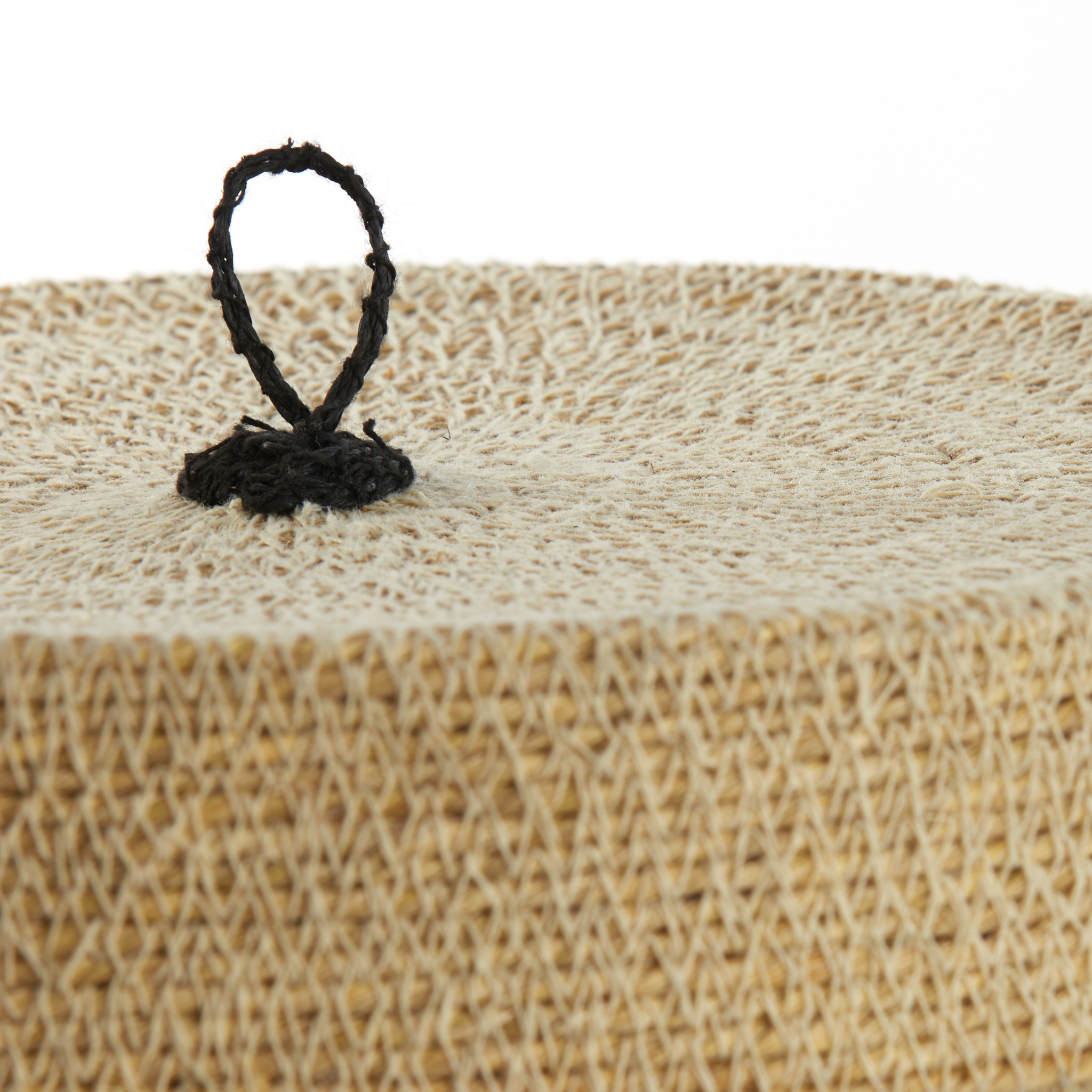 Juego de 2 cestas con tapa BELLAGIO, crema/negro Ø26x45+Ø33x52cm
