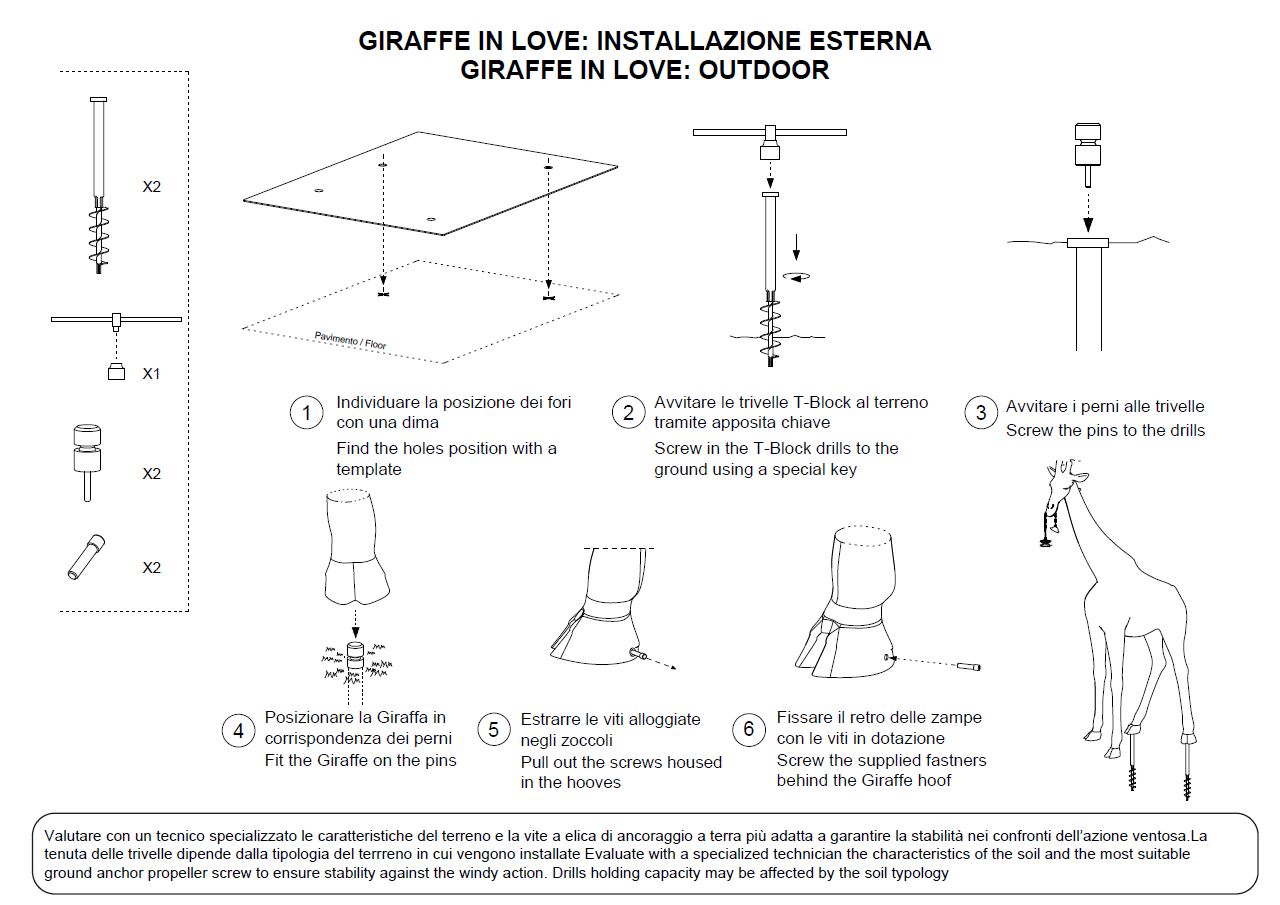 Stehleuchte GIRAFFE IN LOVE M OUTDOOR, H 2,65 Meter - weiss