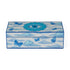 dekorative Lacquer Box Druggist in blau von Jonathan Adler - Motiv Schmetterlinge und Auge