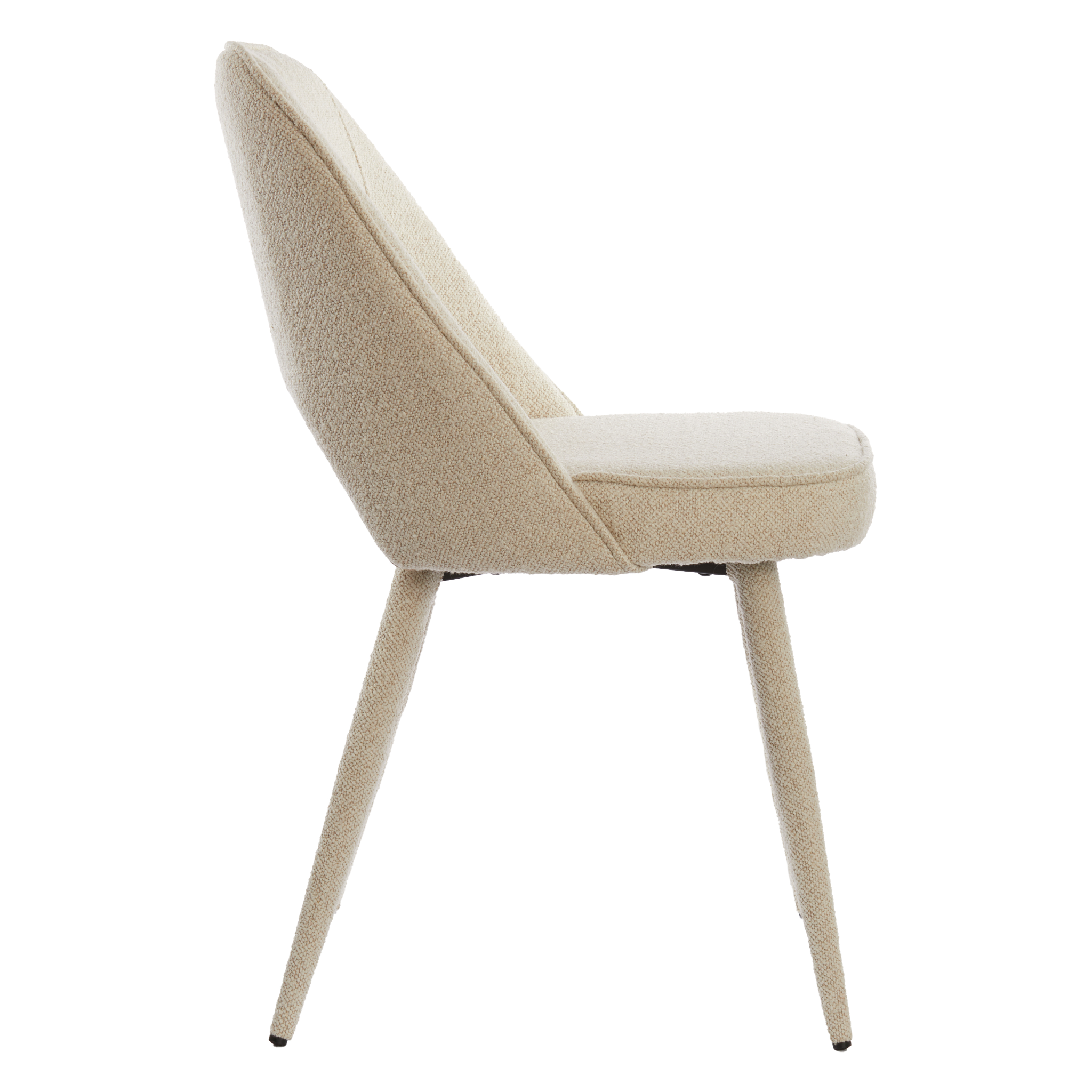 Seitenansicht des Esszimmerstuhls DJESLIN beige