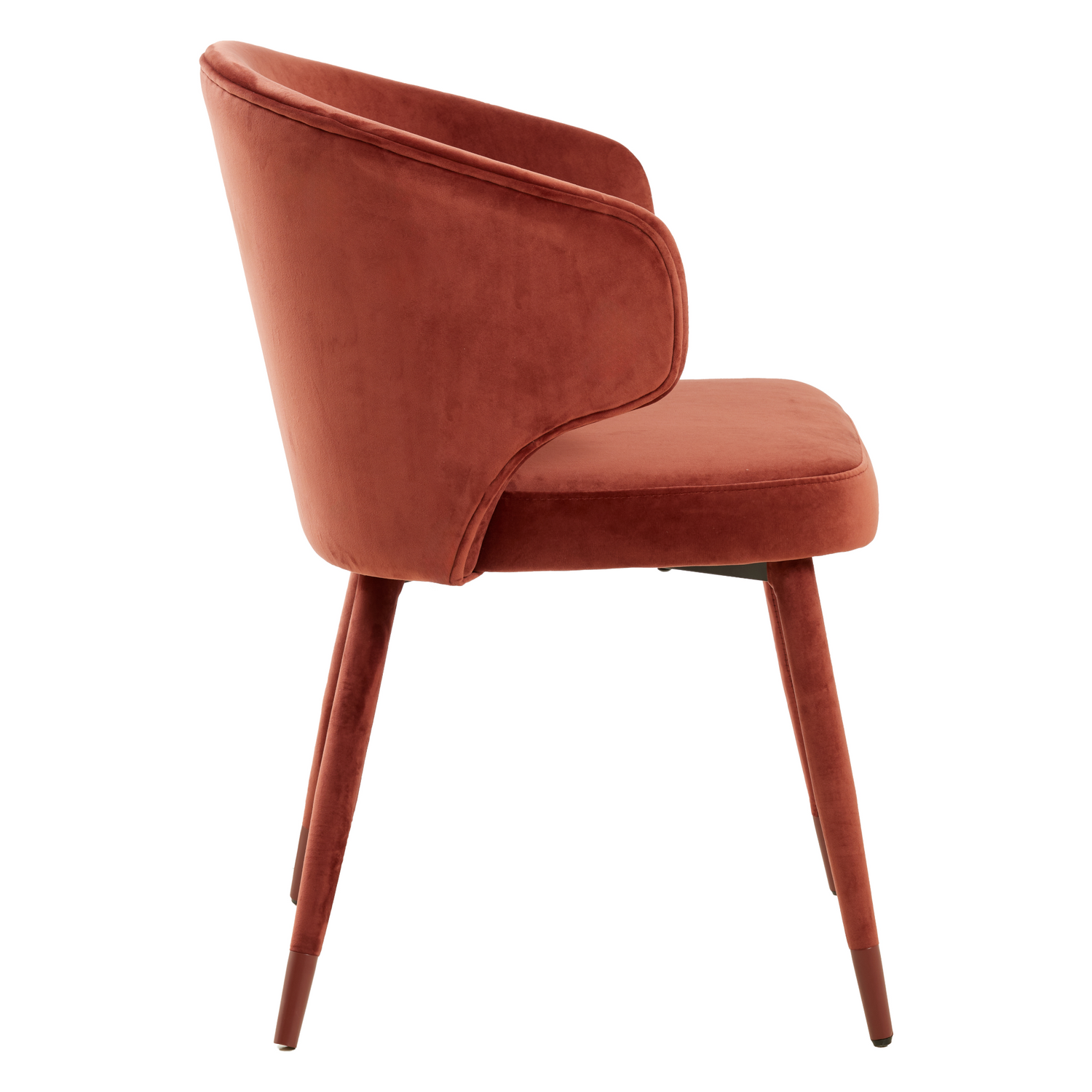 Esszimmerstuhl in Burgund mit modernen Linien und hohem Komfort