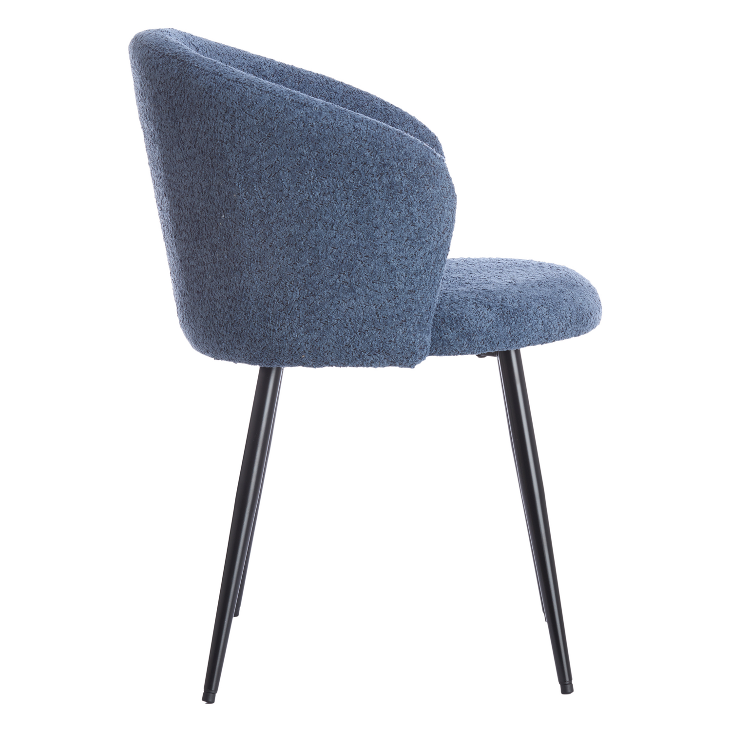 Seitenansicht des Essensstuhls RADJA in dunkelblau+schwarz