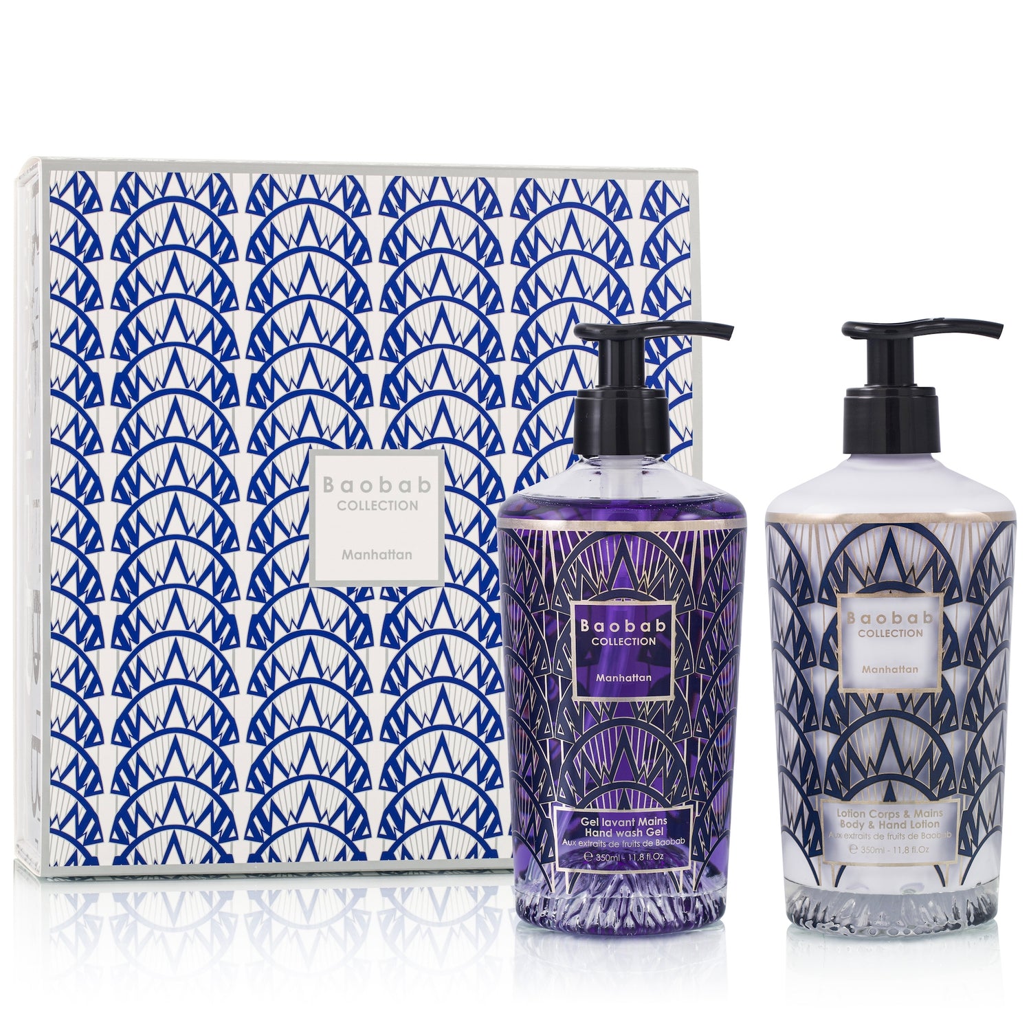Baobab Collection – Geschenkbox „Manhattan“: Handgel & Bodylotion (2 x 350 ml)