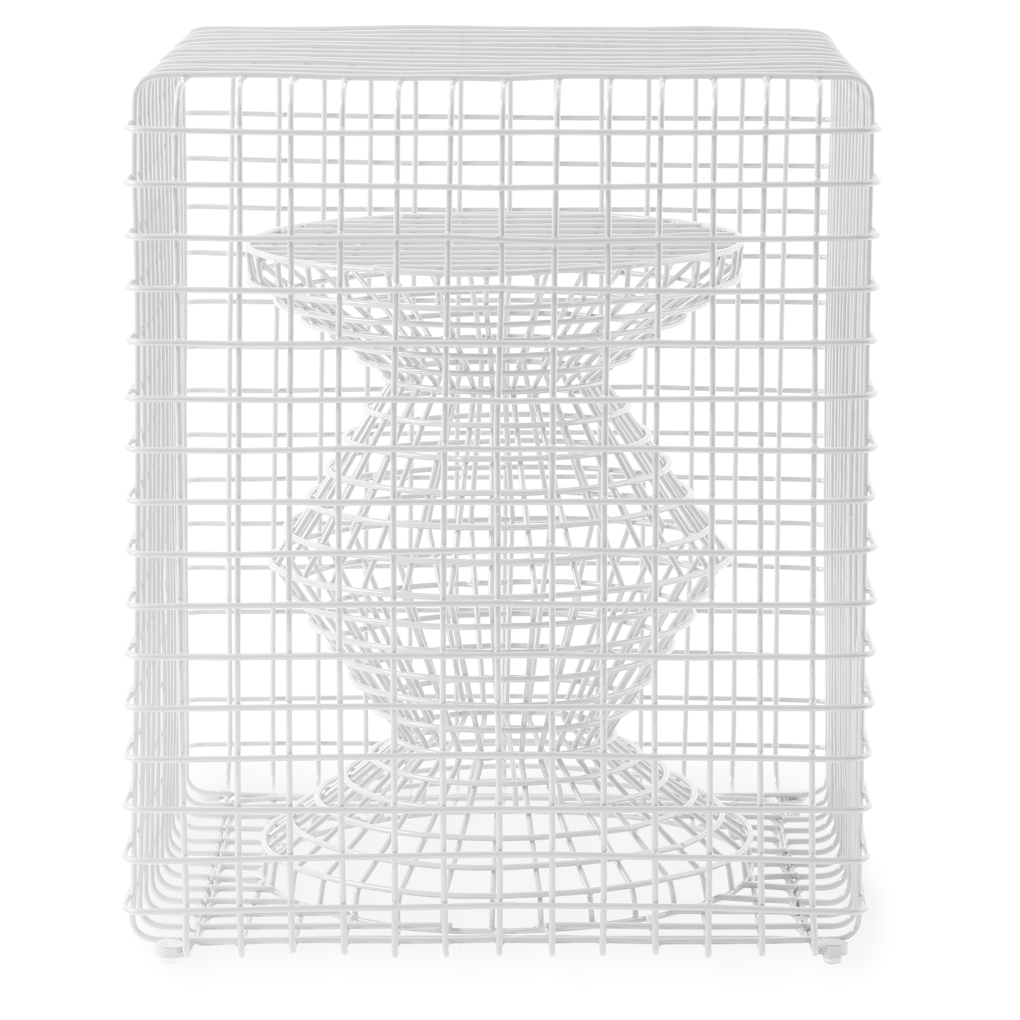 Pols Potten Wire Zig Zag Hocker in Weiß