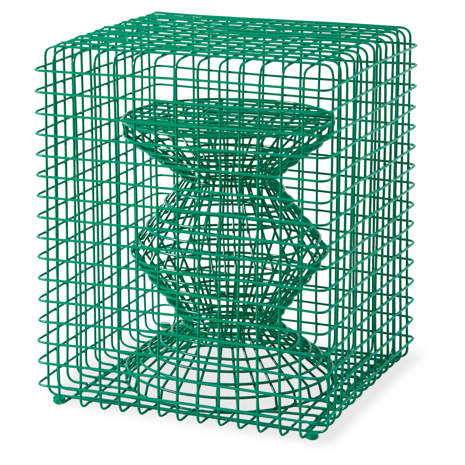Moderner Pols Potten Wire Zig Zag Hocker in Grün