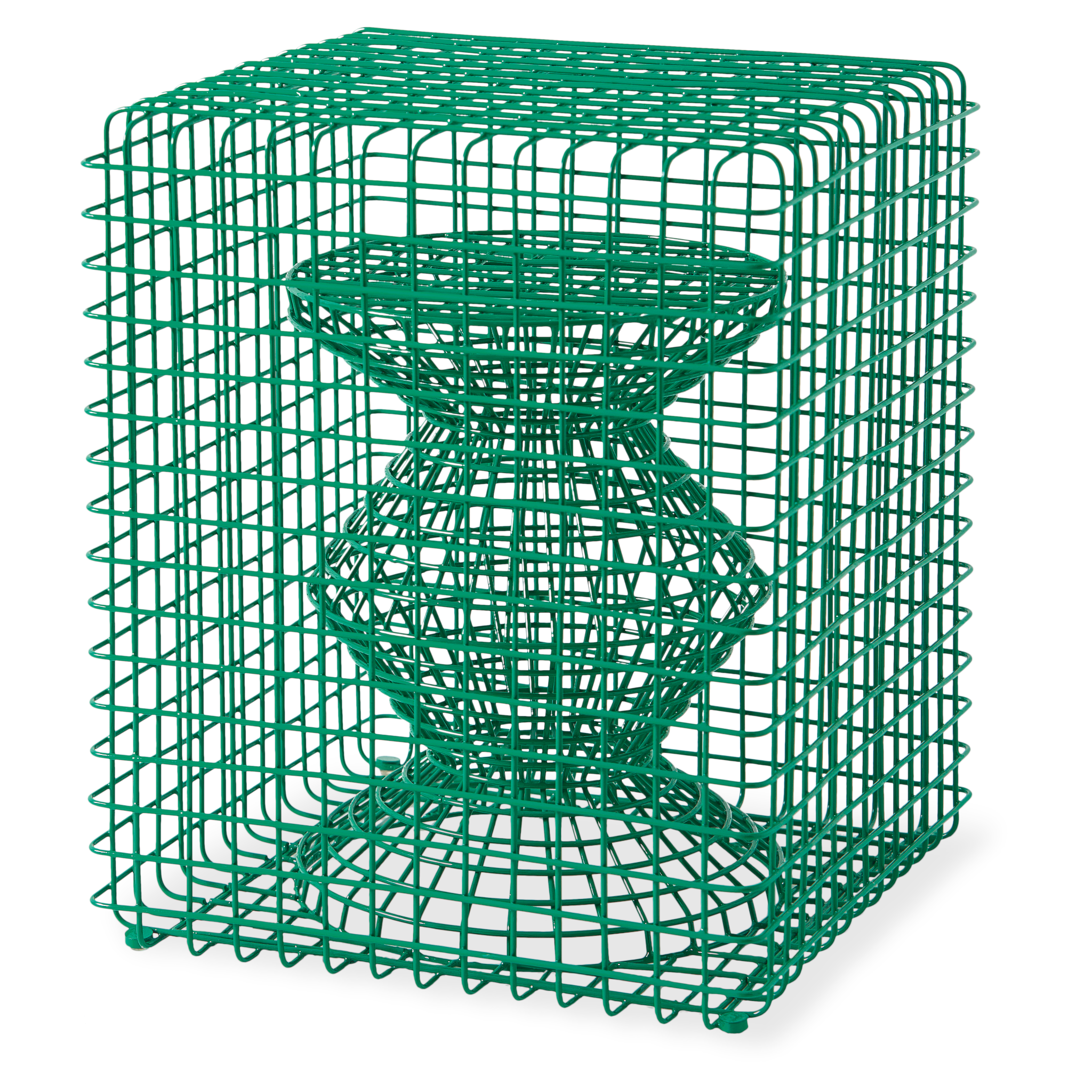 Moderner Pols Potten Wire Zig Zag Hocker in Grün