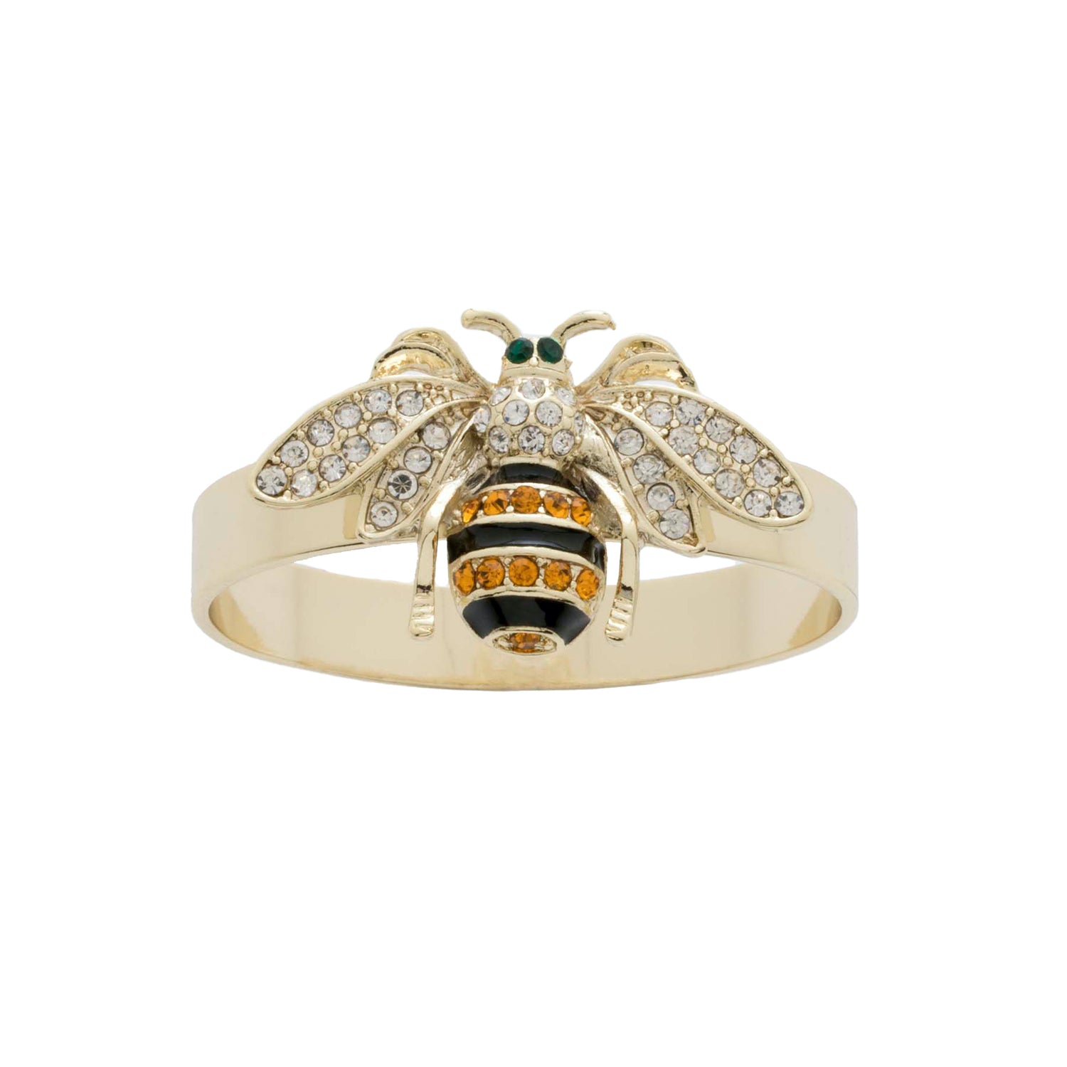 Serviettenring mit Motiv Biene in gold mit Kristallen darauf