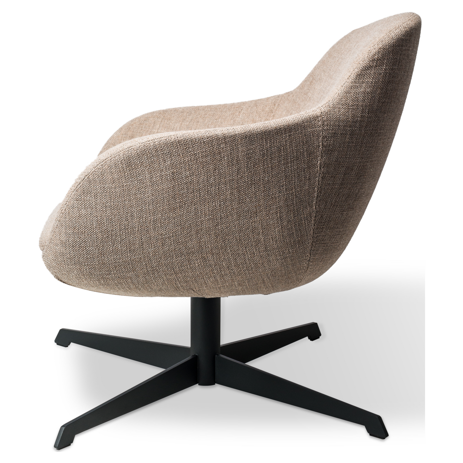 Beige Polsterung und Metallfuß Spock Swivel Chair