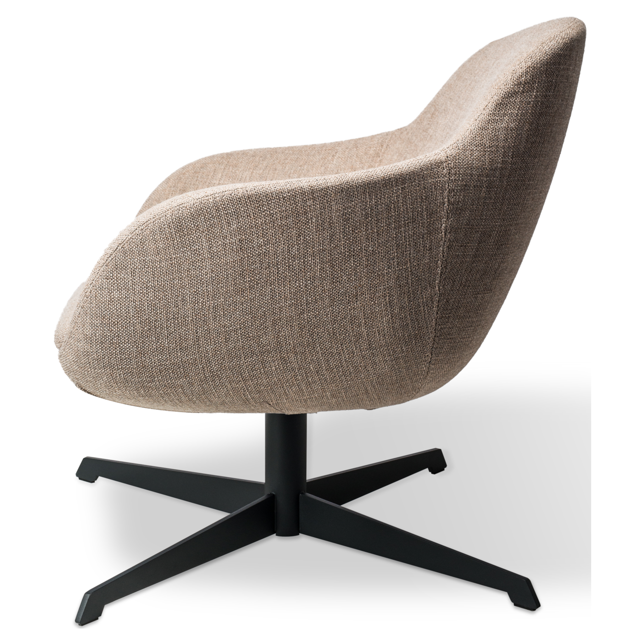 Beige Polsterung und Metallfuß Spock Swivel Chair