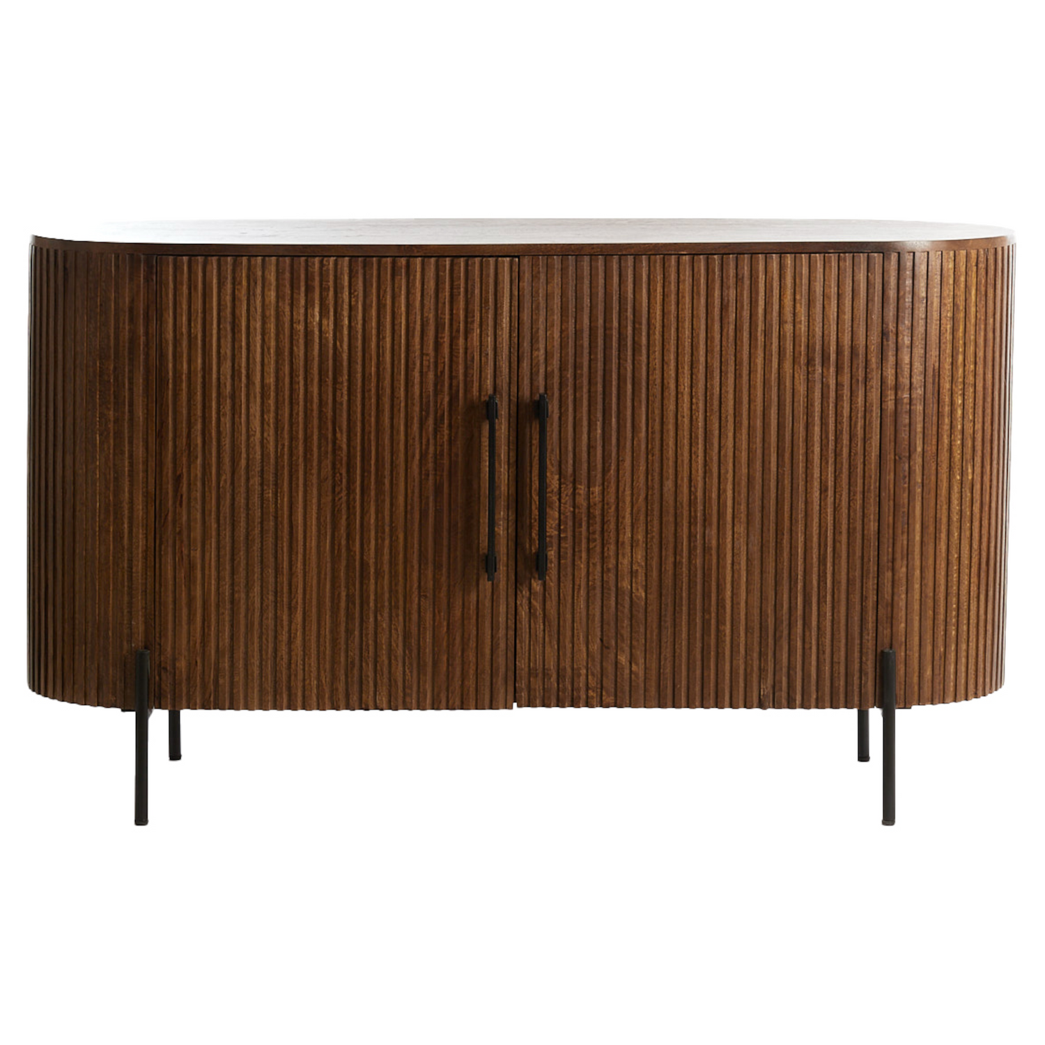 DUMOSI Sideboard mit gerillter Oberfläche in Braun