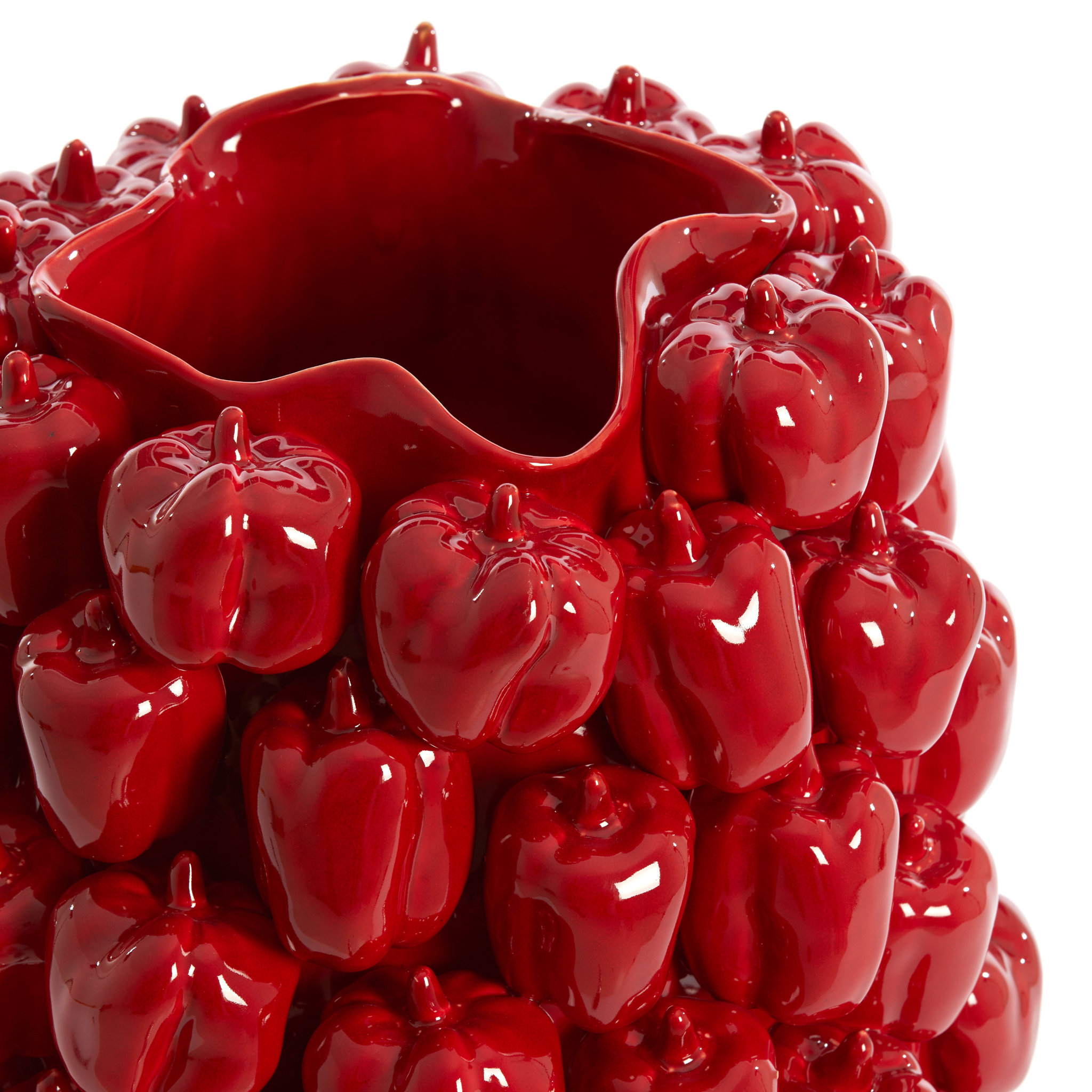 Handgefertigte rote BELLPAPPER Vase von Light & Living
