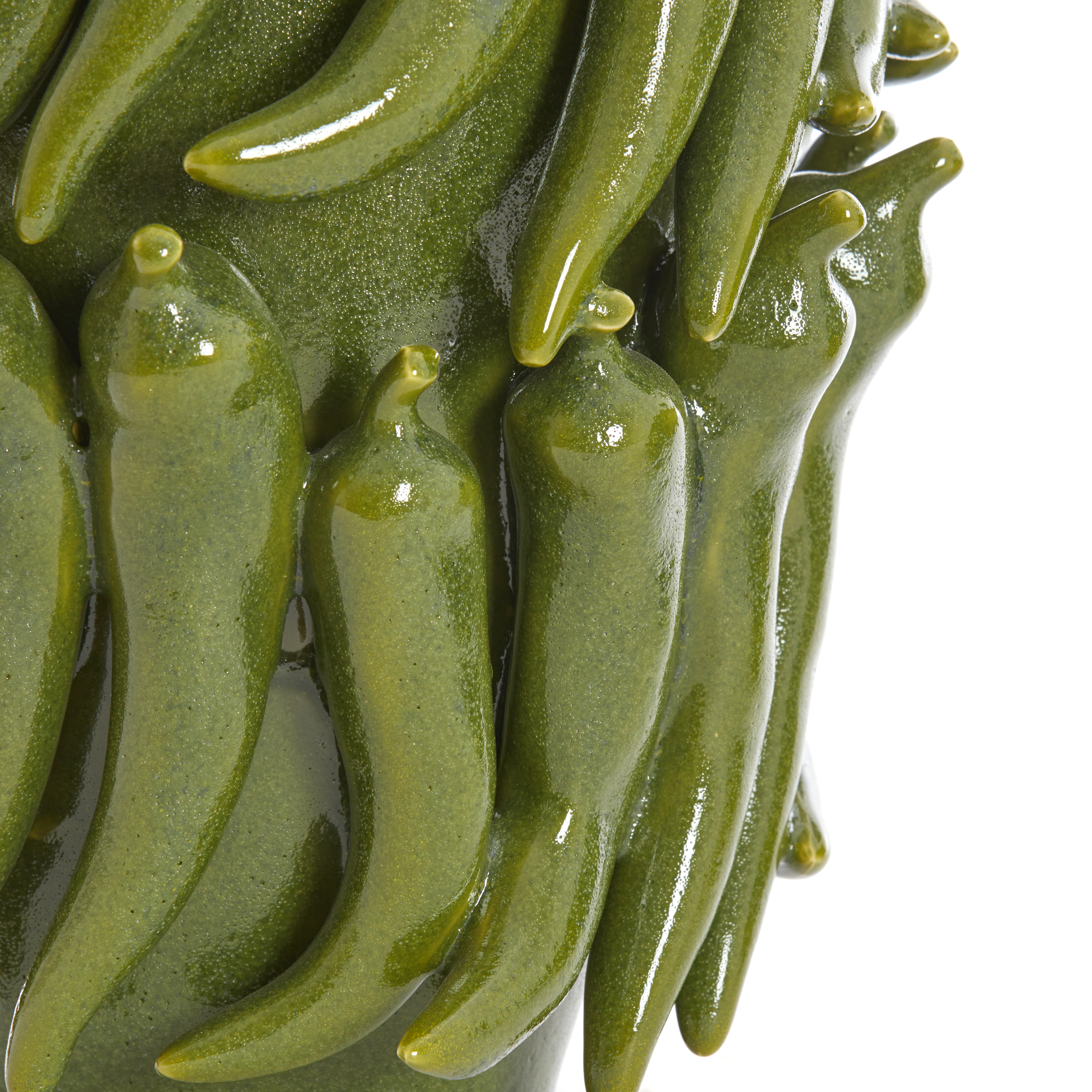 Vase PEPPER von Light & Living, ein kunstvolles Dekor in Dunkelgrün.