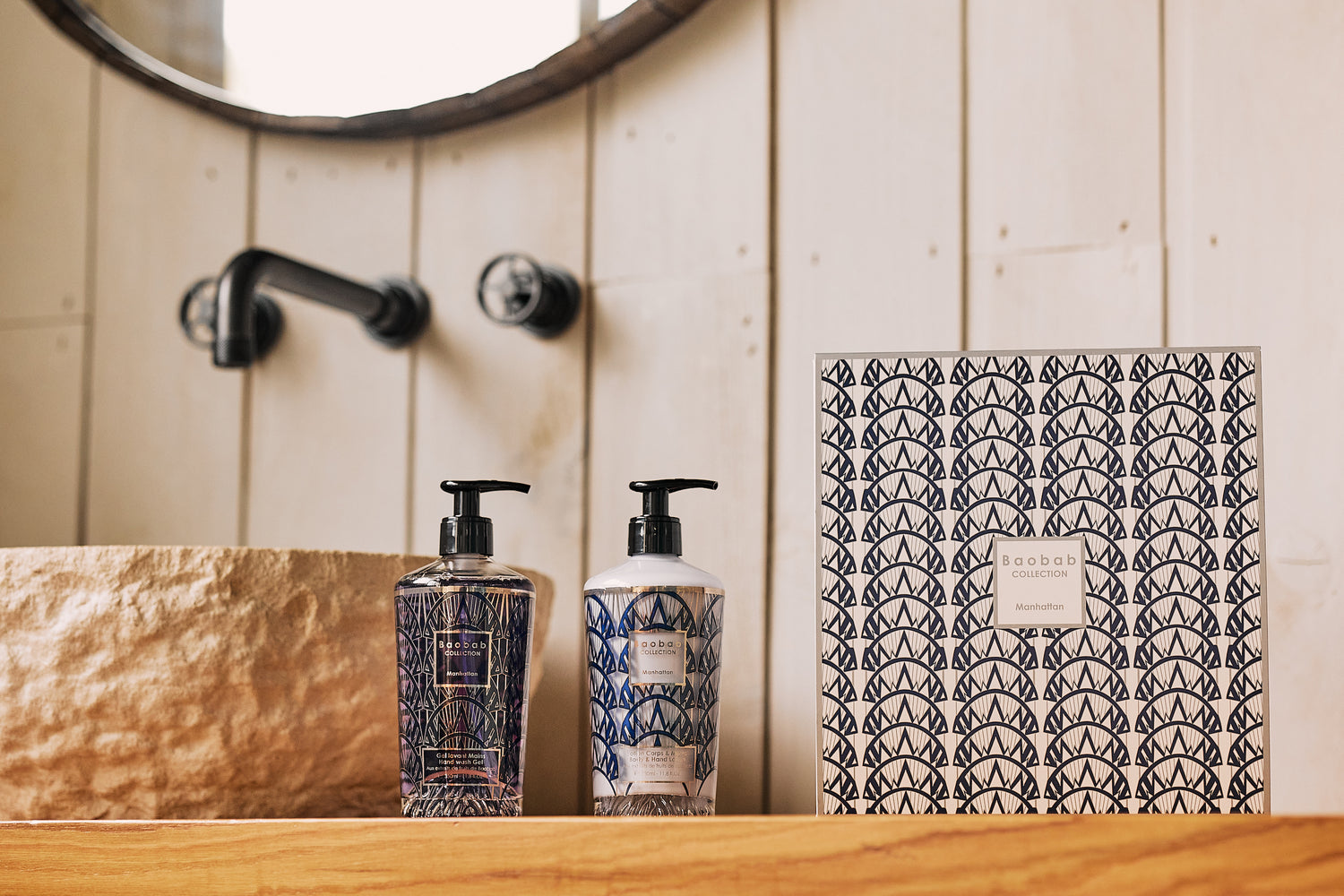 Badezimmer Manhattan Handwaschgel und Bodylotion von Baobab Collection