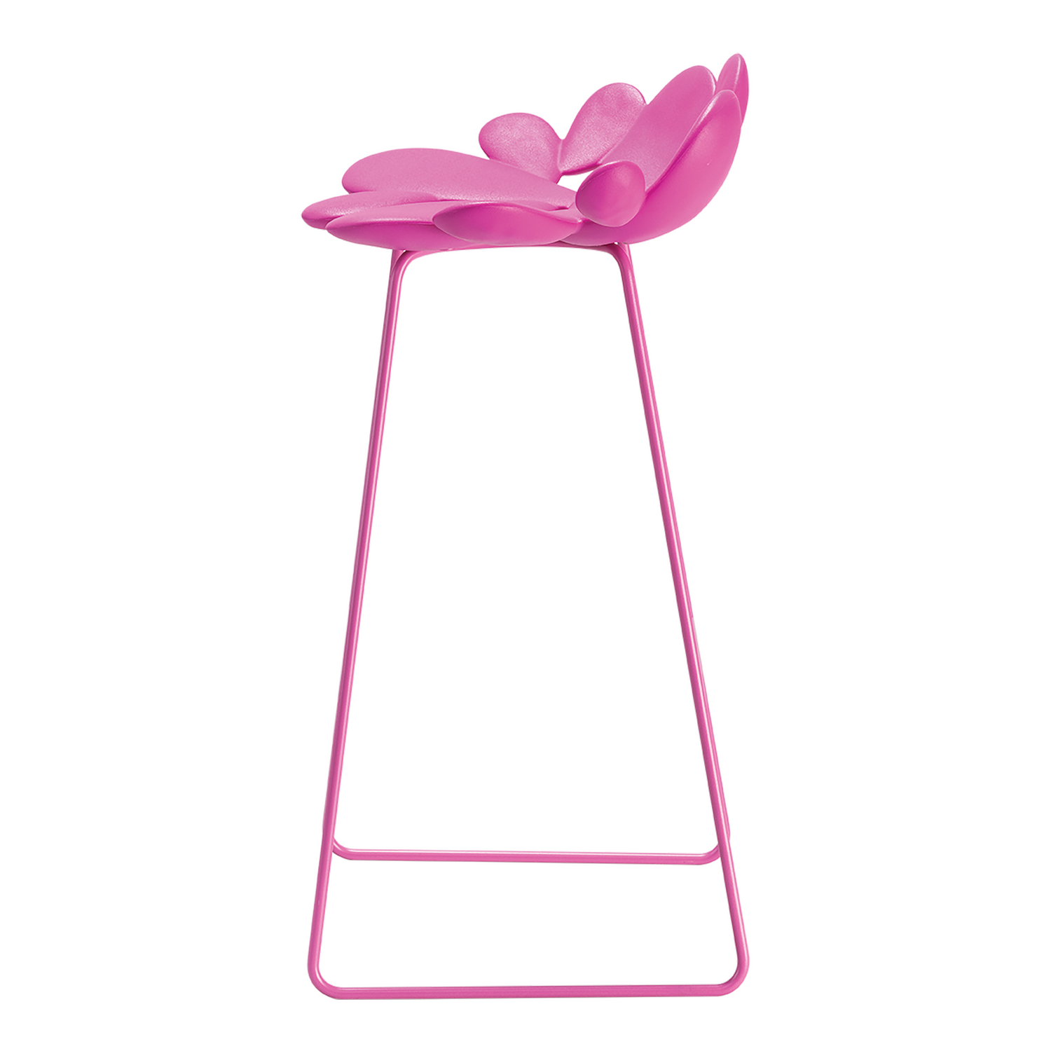 FILICUDI Barhocker mit organischer Form und fuchsiafarbener Oberfläche