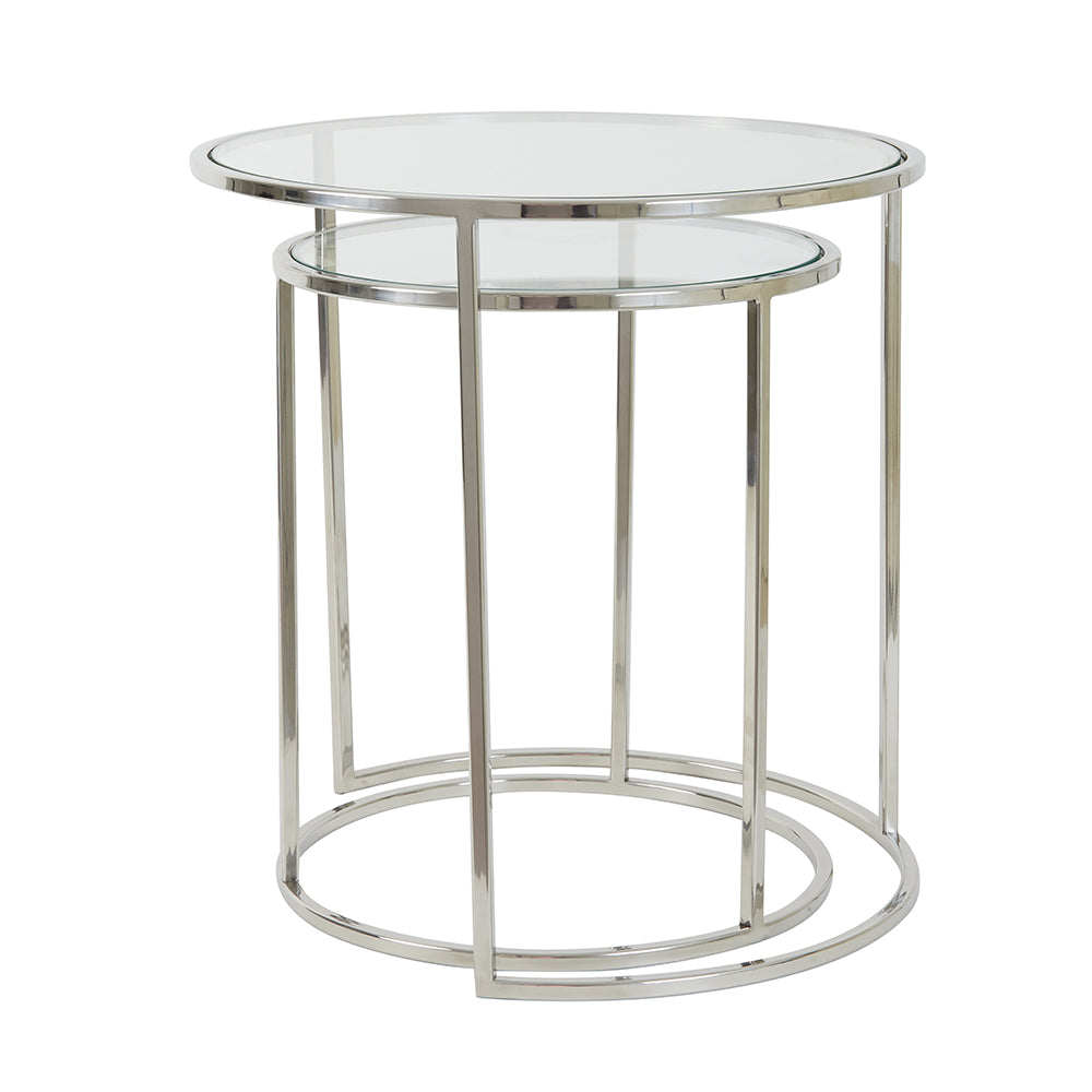 Beistelltisch DUARTE Glas Nickel von Light and Living