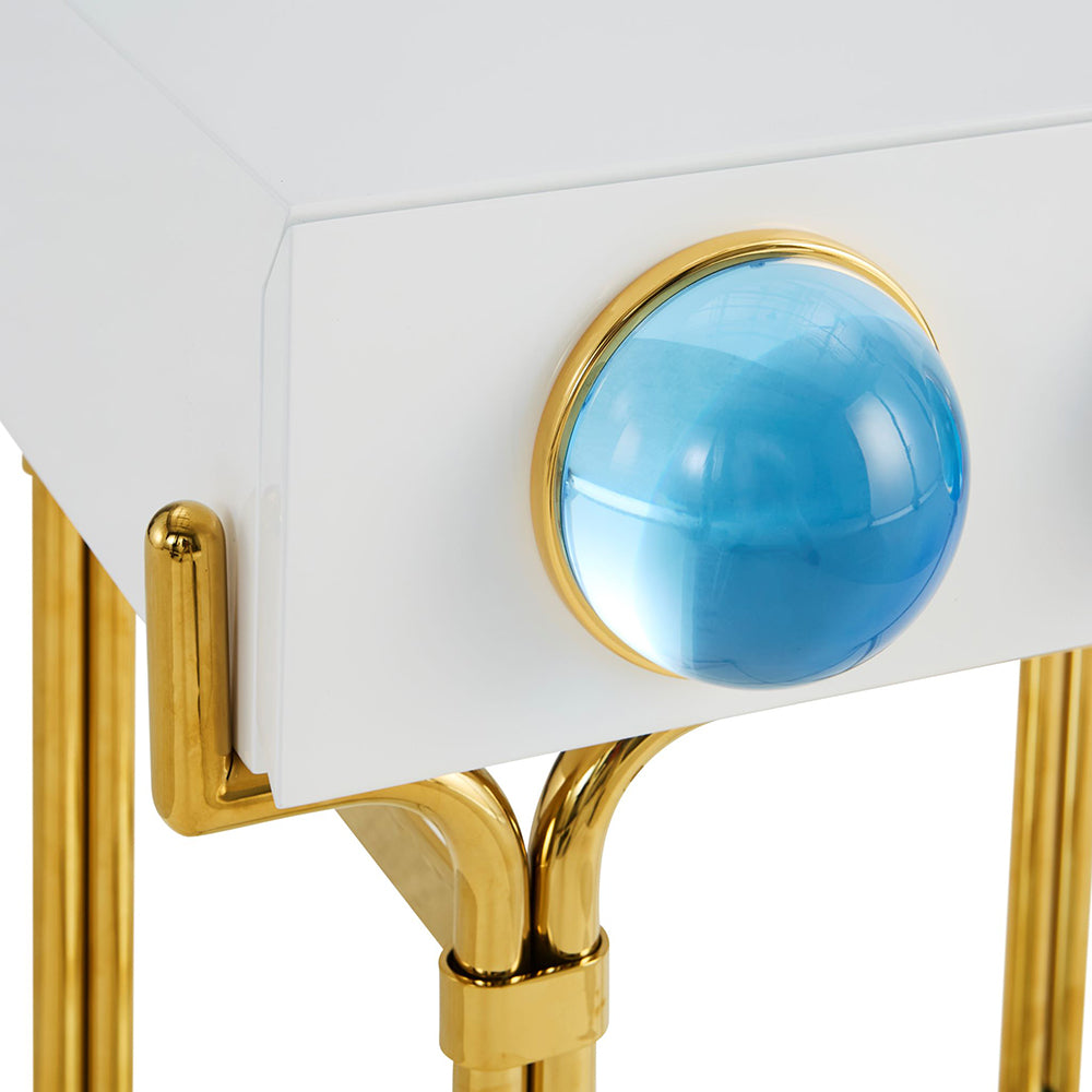 Beistelltisch GLOBO gold, weiß von Jonathan Adler