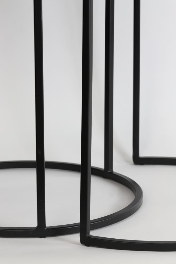 Beistelltisch in antik Kupfer+schwarz TALCA Ø40x45+Ø50x52 cm