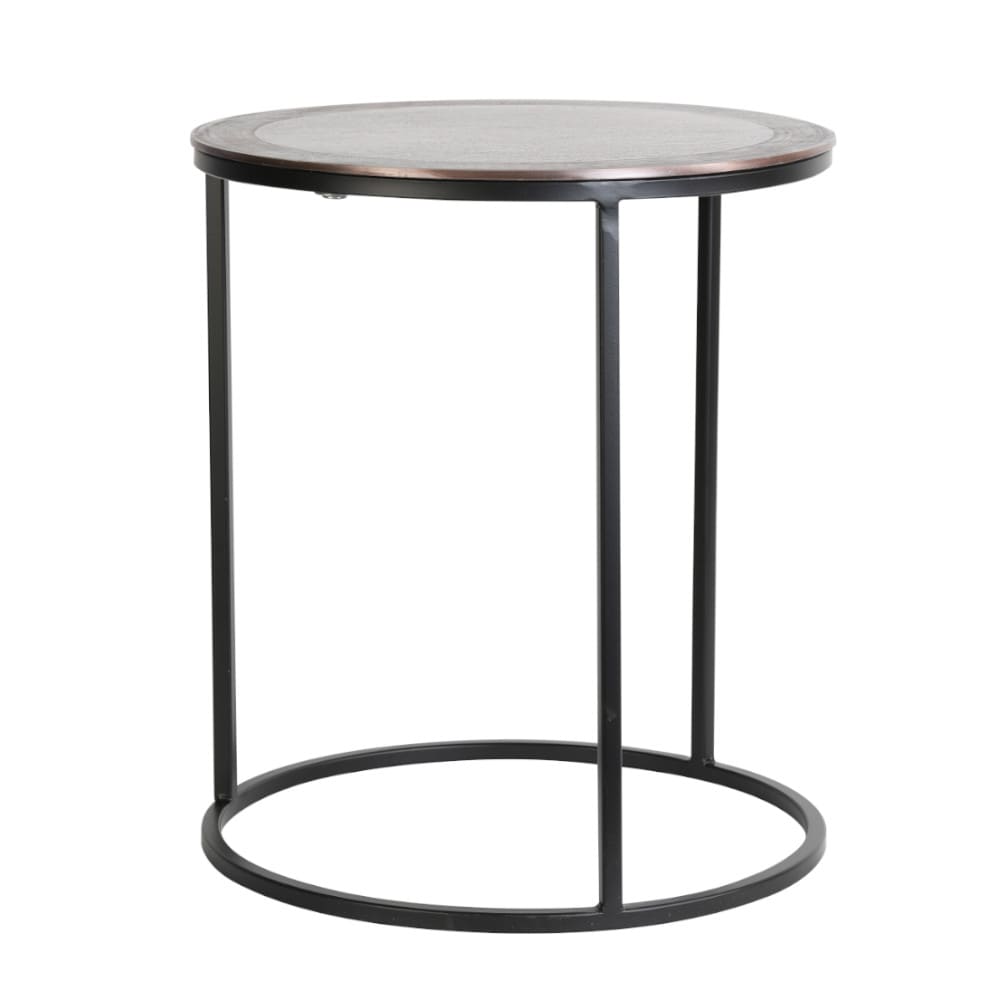 Beistelltisch in antik Kupfer+schwarz TALCA Ø40x45+Ø50x52 cm