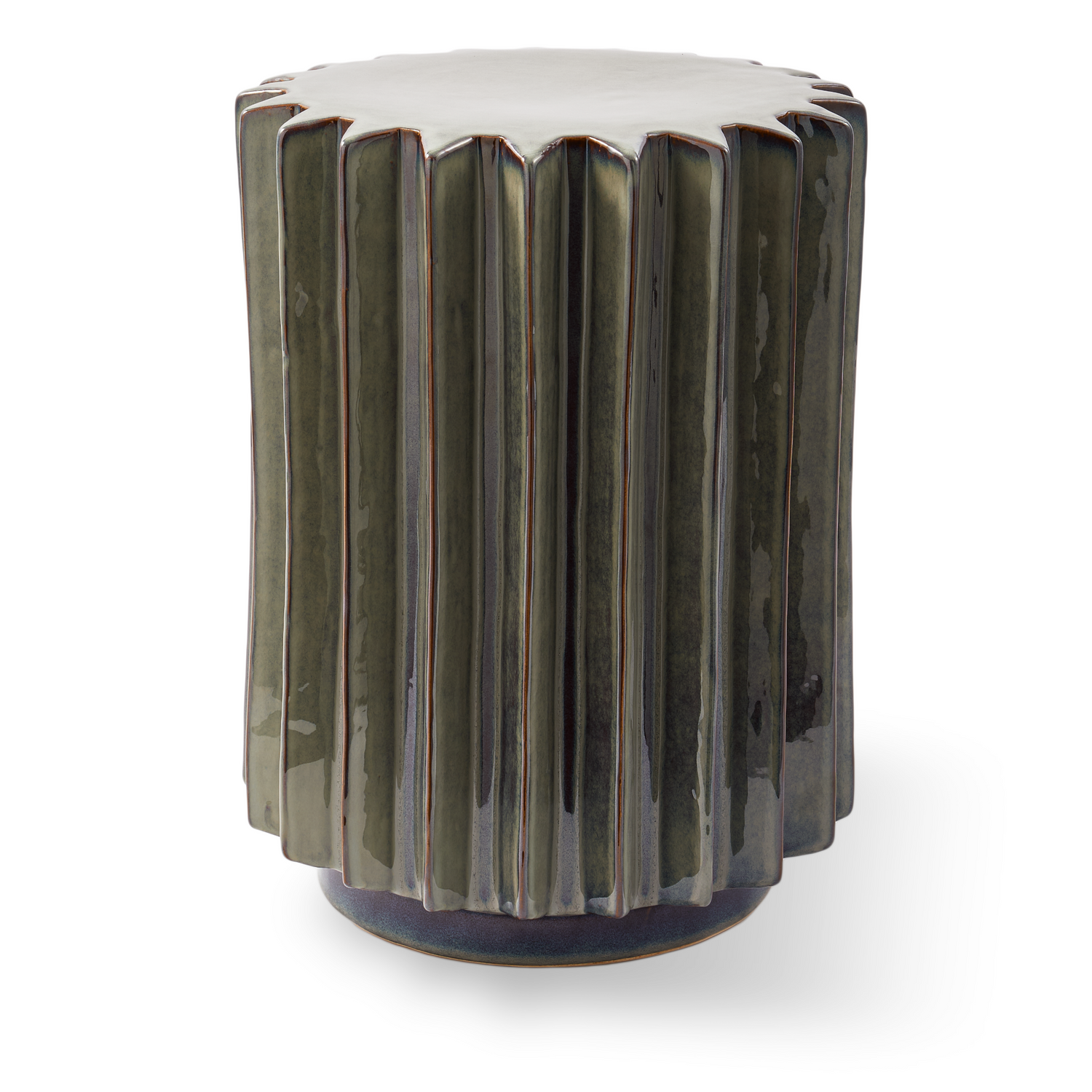 Beistelltisch OKRA aus Keramik mit grauer Glasur in organischer Form