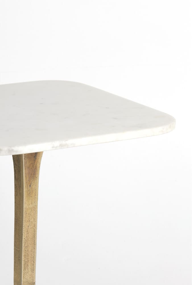 Beistelltisch RICKERD weiß+antik bronze 55x55x45 cm