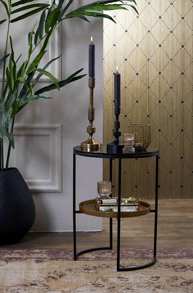 Beistelltisch ROWDY in schwarz und antik Bronze von Light & Living