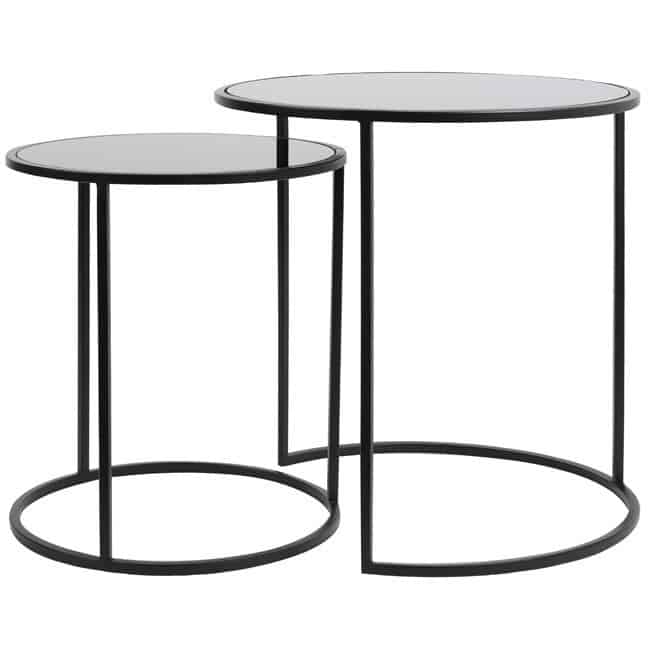 Beistelltisch Light & Living DUARTE Glas schwarz-MATT 2er