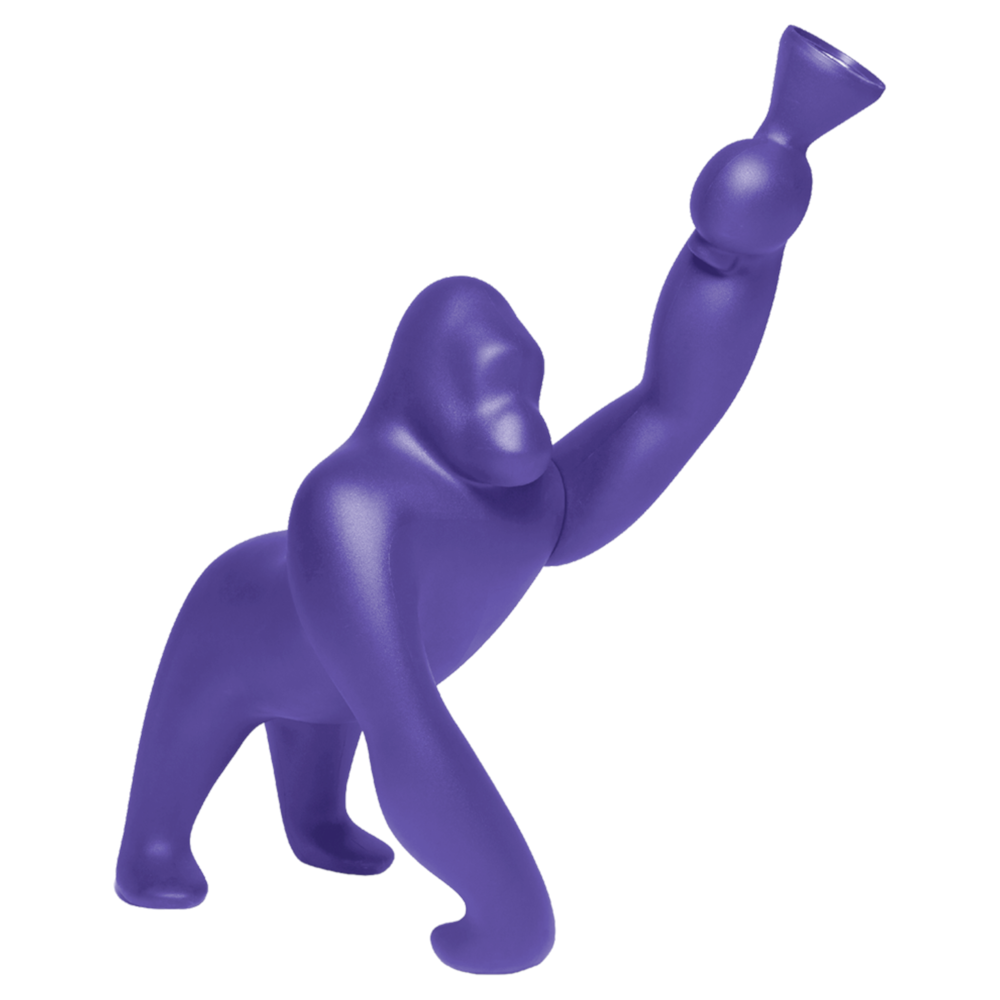 Skulpturale Designerlampe KONG in Violett für Innen- und Außenbereiche
