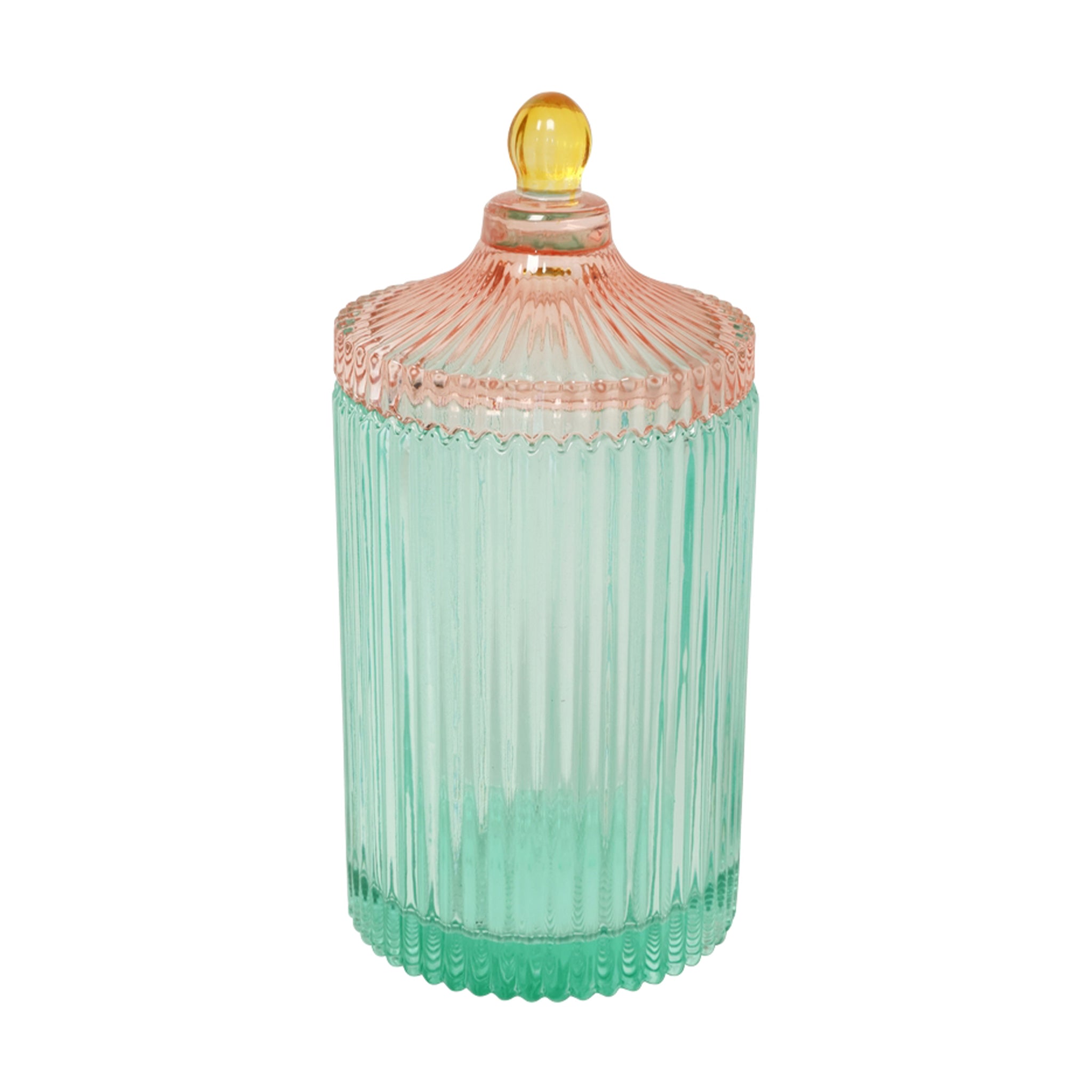 Caja de caramelos CANDY STRIPE en menta claro/rosa ø10 x 22cm