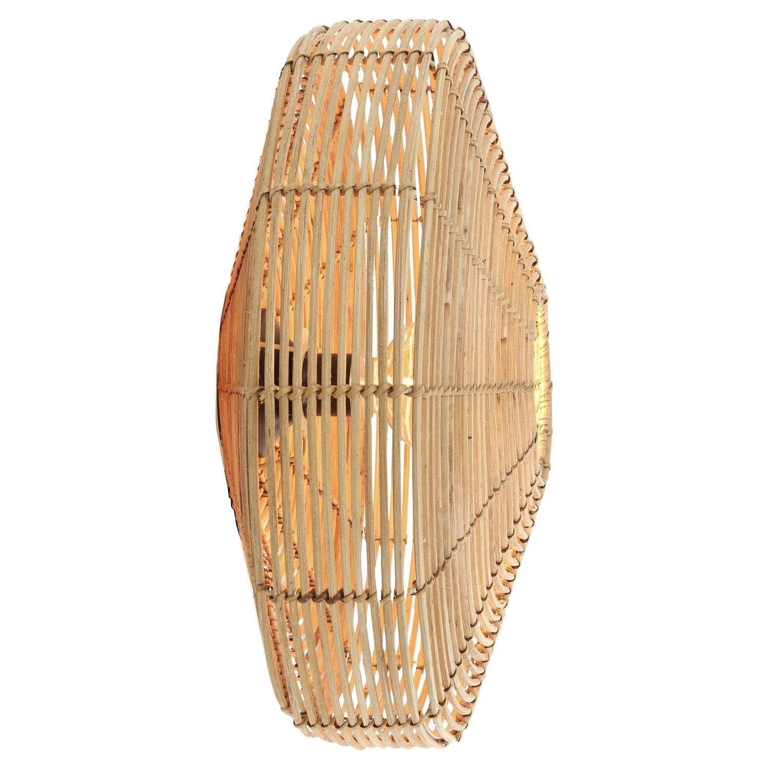 Design-Wandleuchte Ø51x21 cm MATAKA Rattan naturell montiert