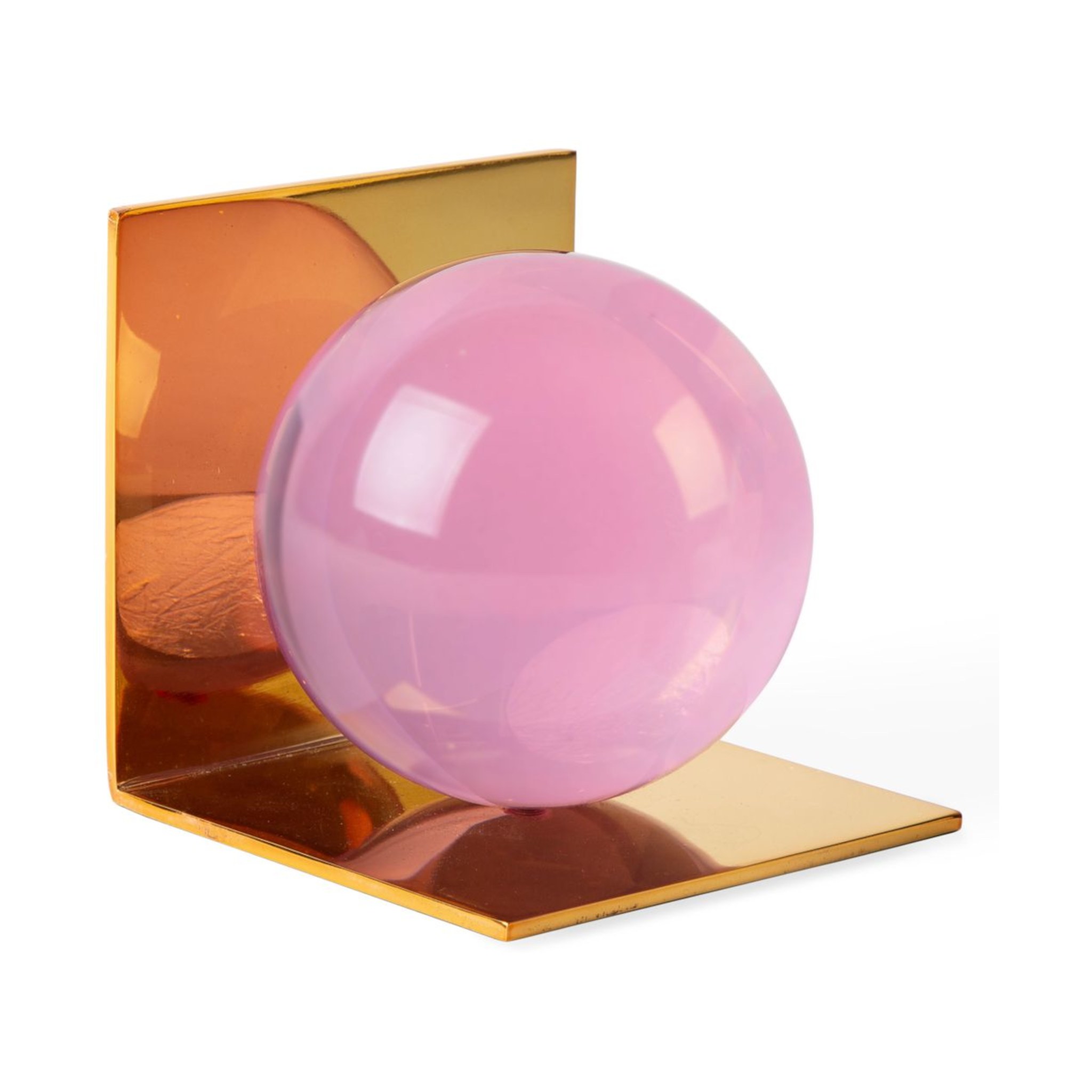 Jonathan Adler „Globo“ Buchstützen mit schimmernden Acrylkugeln in pink.