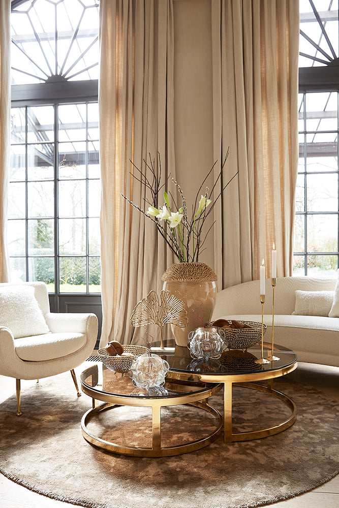 Couchtisch MILAGRO 2er-Set mit Glas und bronzefinish von Light & Living