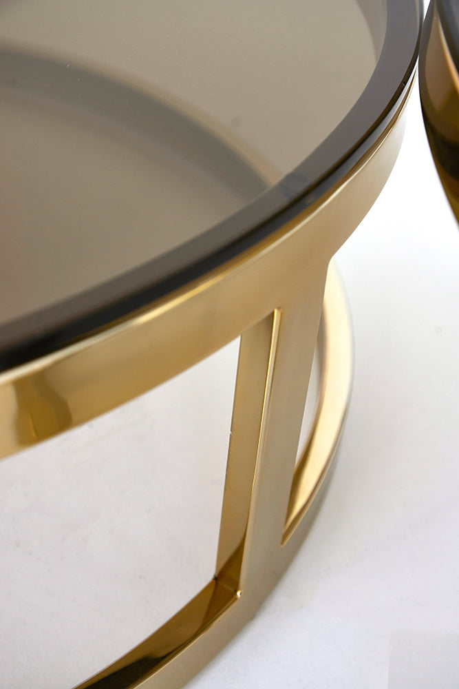 Couchtisch MILAGRO 2er-Set mit Glas und bronzefinish von Light & Living