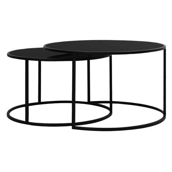 Couchtisch DUARTE Schwarz-MATT 2er-Set