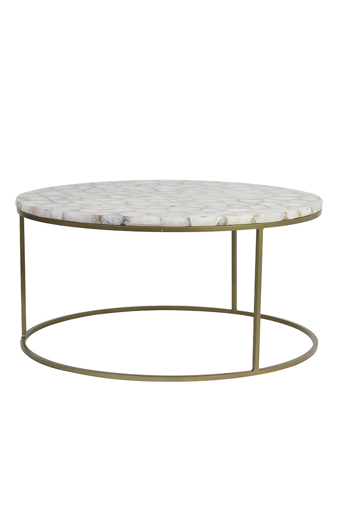 Couchtisch AXAT aus dem Stein Achat in antik-bronze von Light & Living