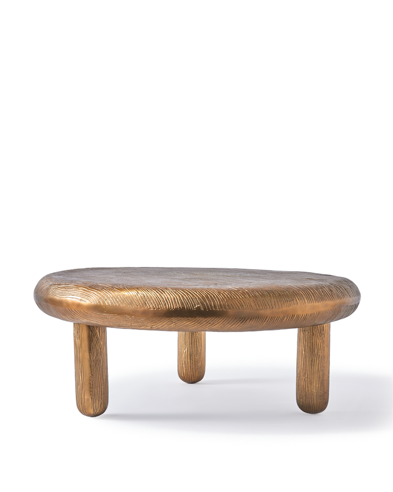 Thick Disk Coffee Table in Kupfer