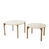 Couchtisch Set KANAE hell beige, antik bronze Ø65x39+Ø76x44 cm
