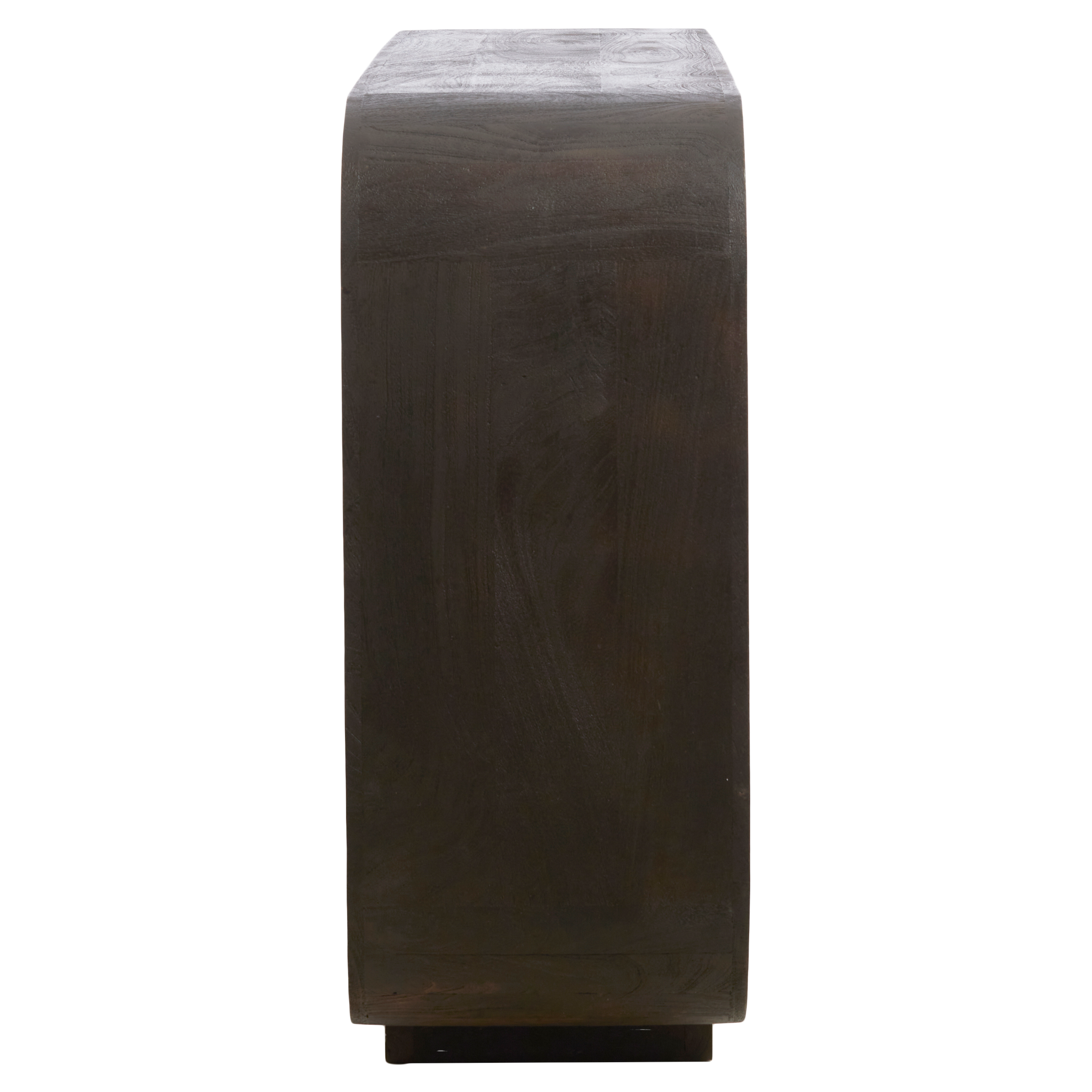 Designer-Sideboard mit abgerundeten Formen im warmen Holzton