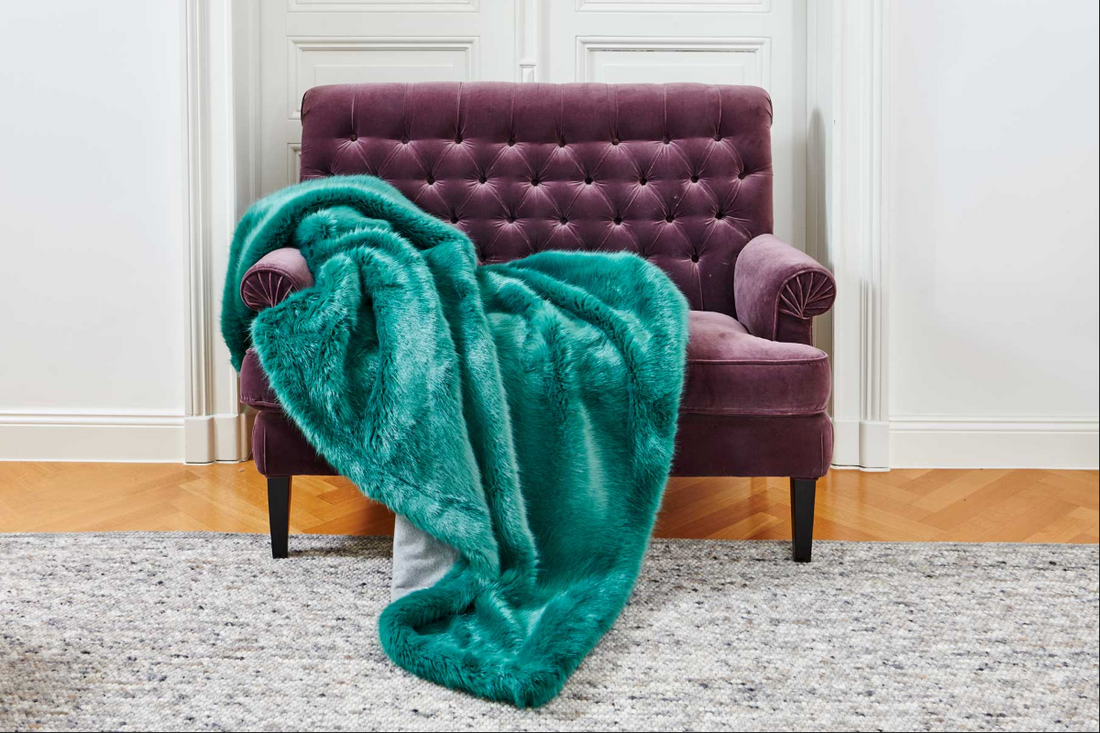 CARMA Plaid "Seagreen" - Webpelz Decke für Ihr Zuhause
