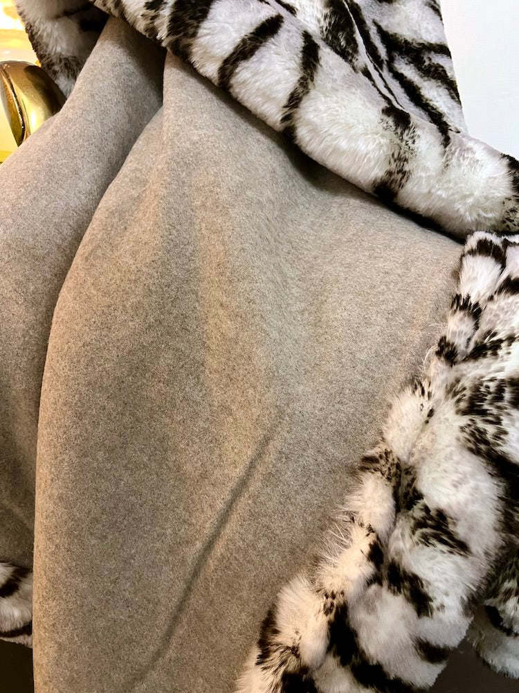 Decke TIGER off-white/schwarz