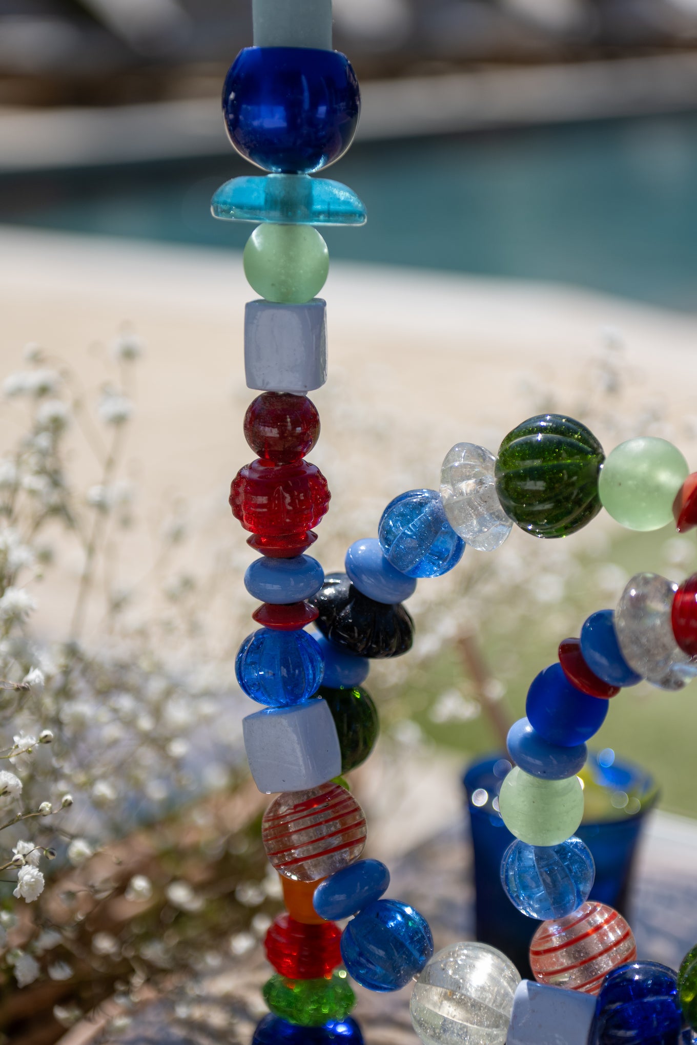 Portavelas BEADS de colores 33x12x38 cm