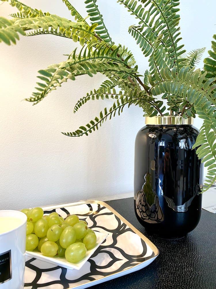 Dekoration Vase & Tablett SAIGON schwarz