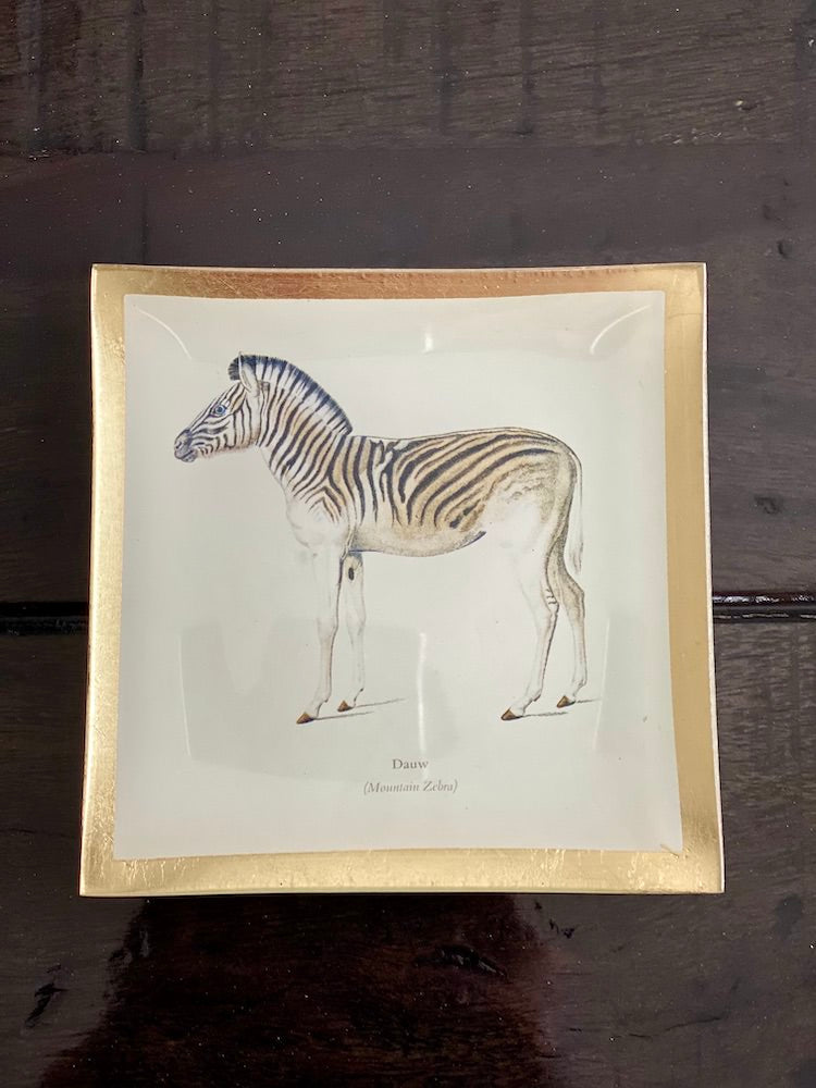 Dekoschale Glasteller LOVE PLATES ZEBRA