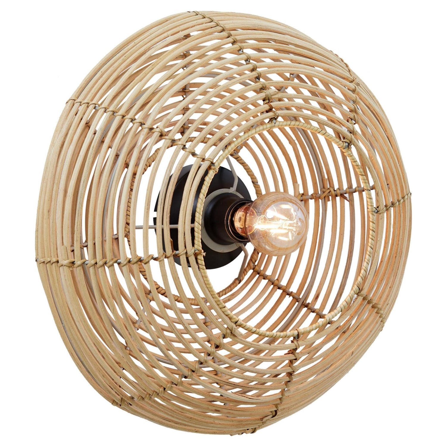 Natürliche Wandlampe MILAN Rattan naturell Ø40x15 cm