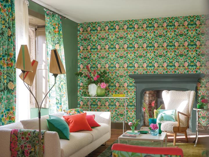 Wohnraum gestaltet mit Möbeln und Textilien von Designer Guild – harmonische Farbpalette, hochwertige Stoffe und stilvolle Einrichtungselemente.