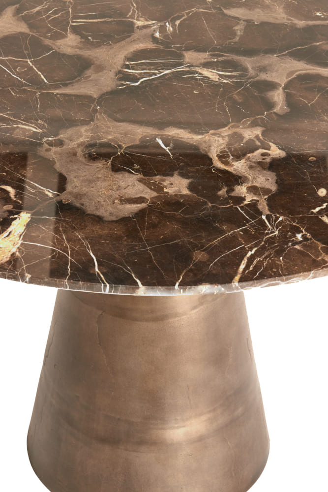 Esstisch YNEZ dunkel braun Marmor Ø100x78 cm