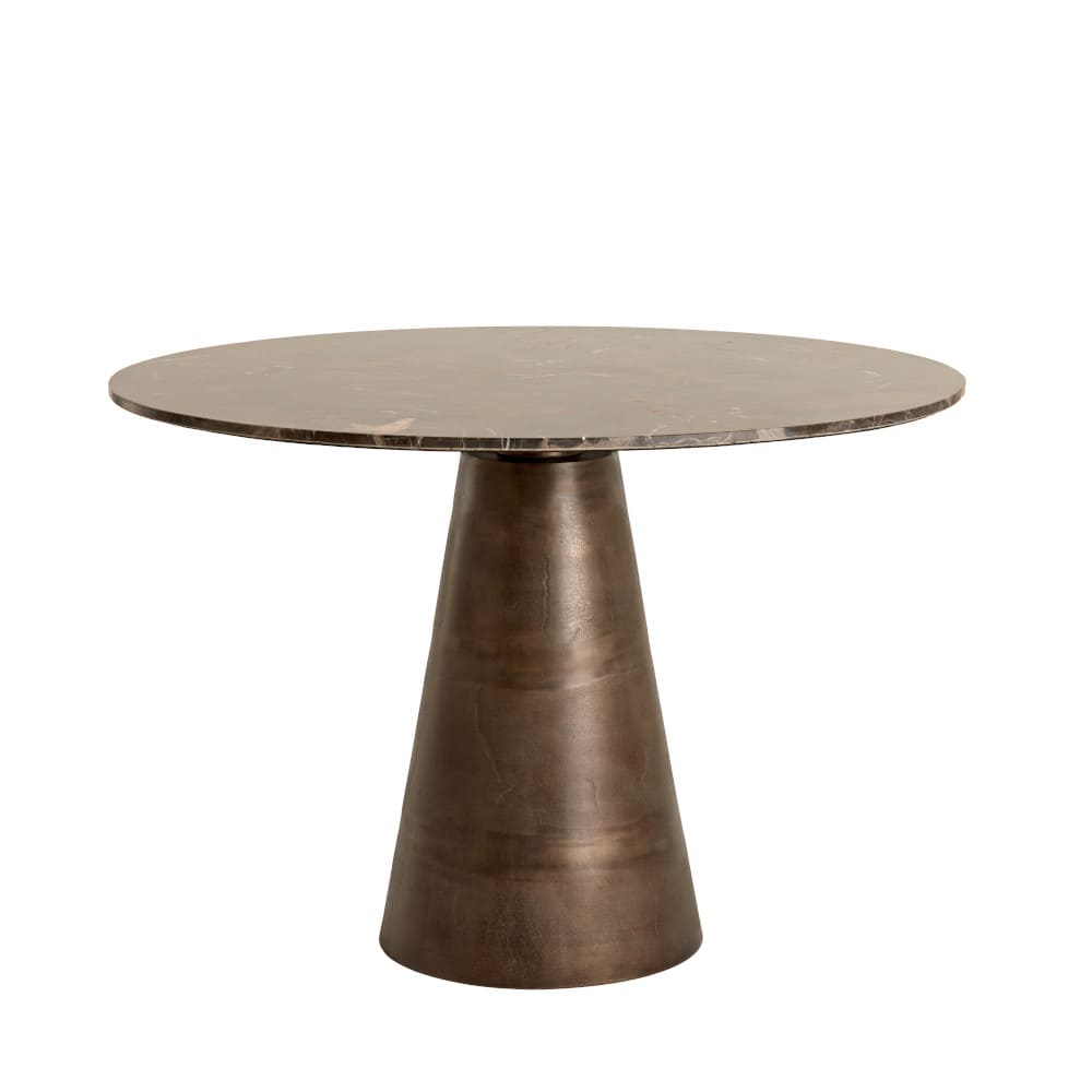 Esstisch YNEZ dunkel braun Marmor Ø100x78 cm