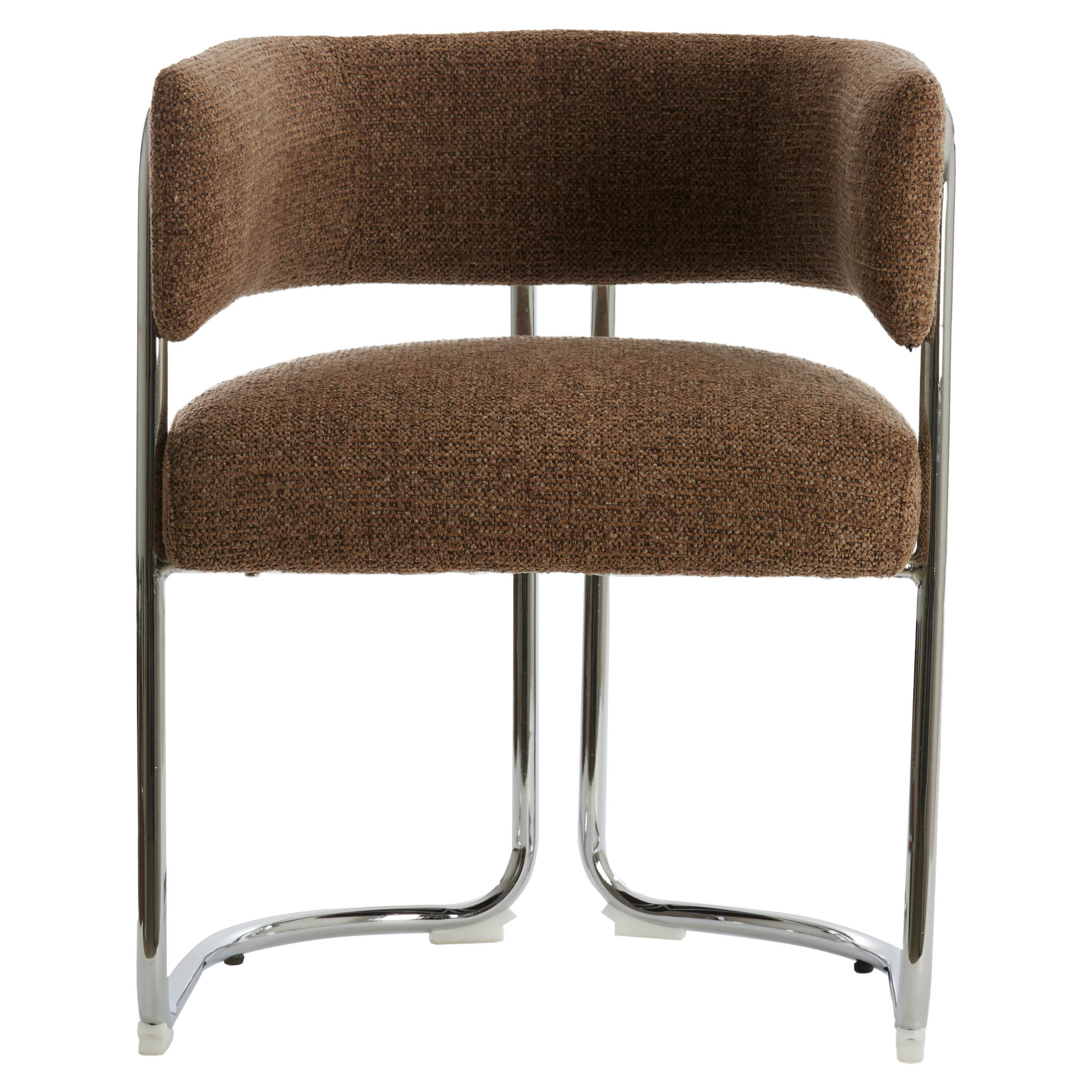 Design-Esszimmerstuhl ADANTE mit Chromgestell und dunkelbrauner Polsterung von Light & Living.